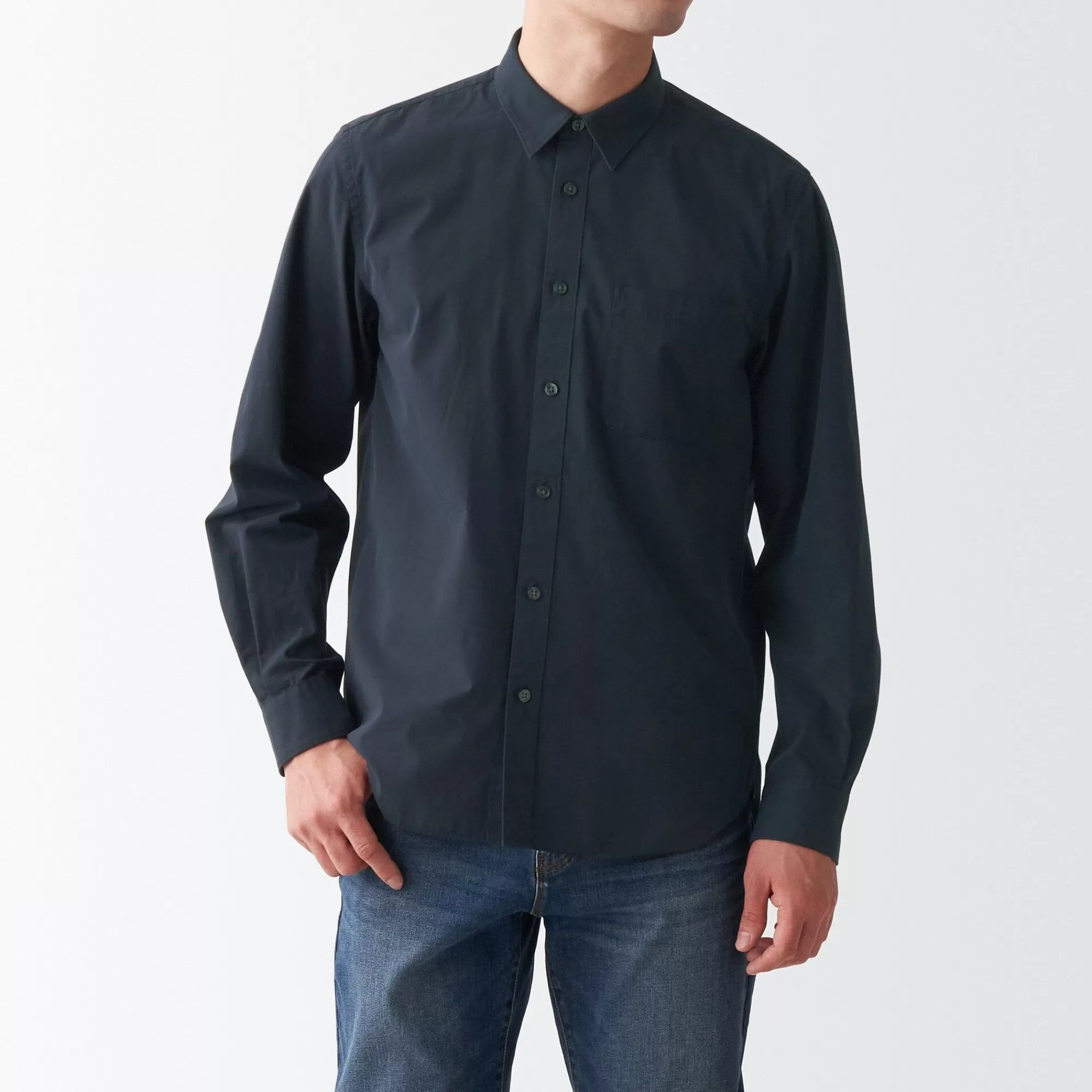 MUJI Men'S Washed Broad Shirt Best