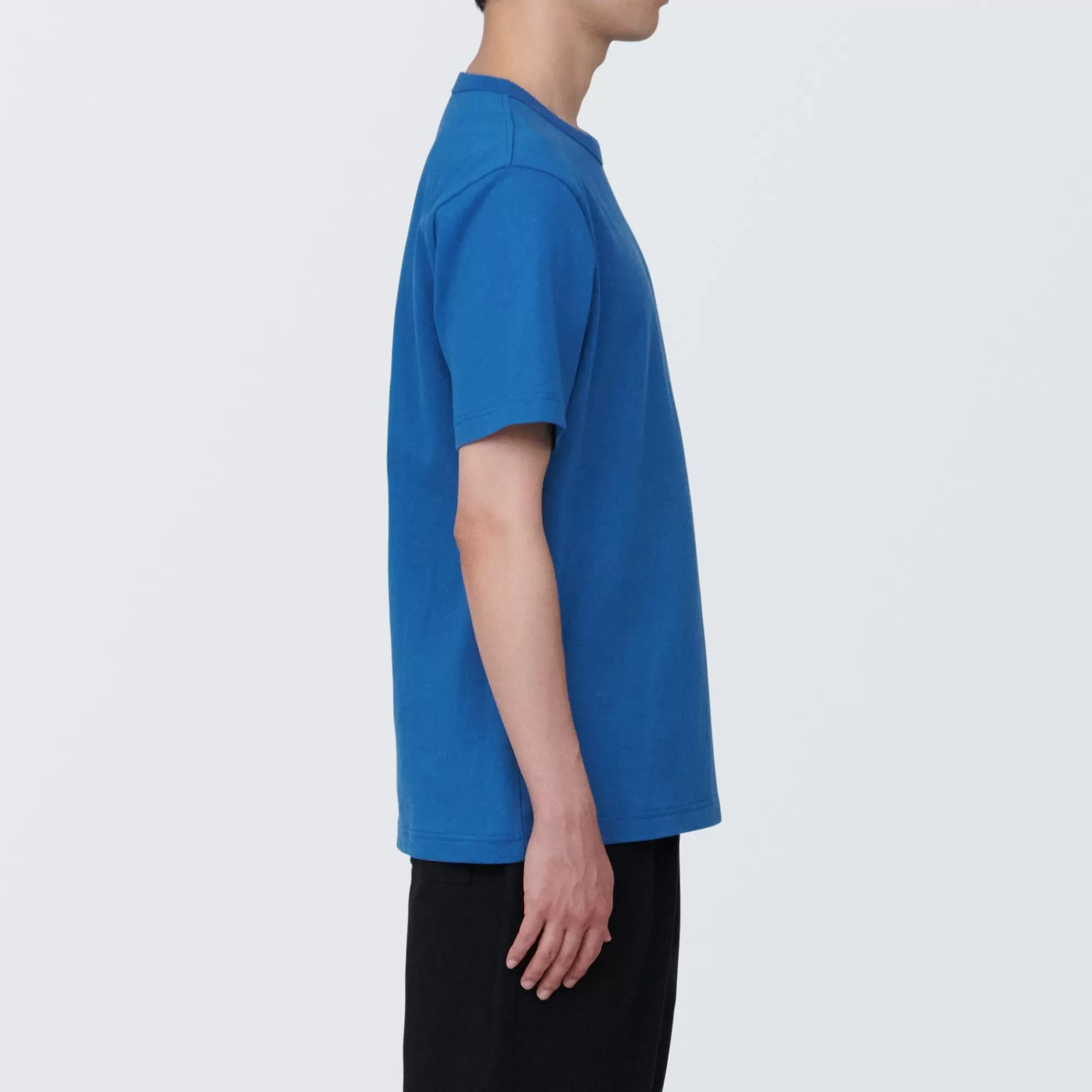 MUJI Men'S Washed Heavy Weight Crew Neck Short Sleeve T-Shirt Clearance