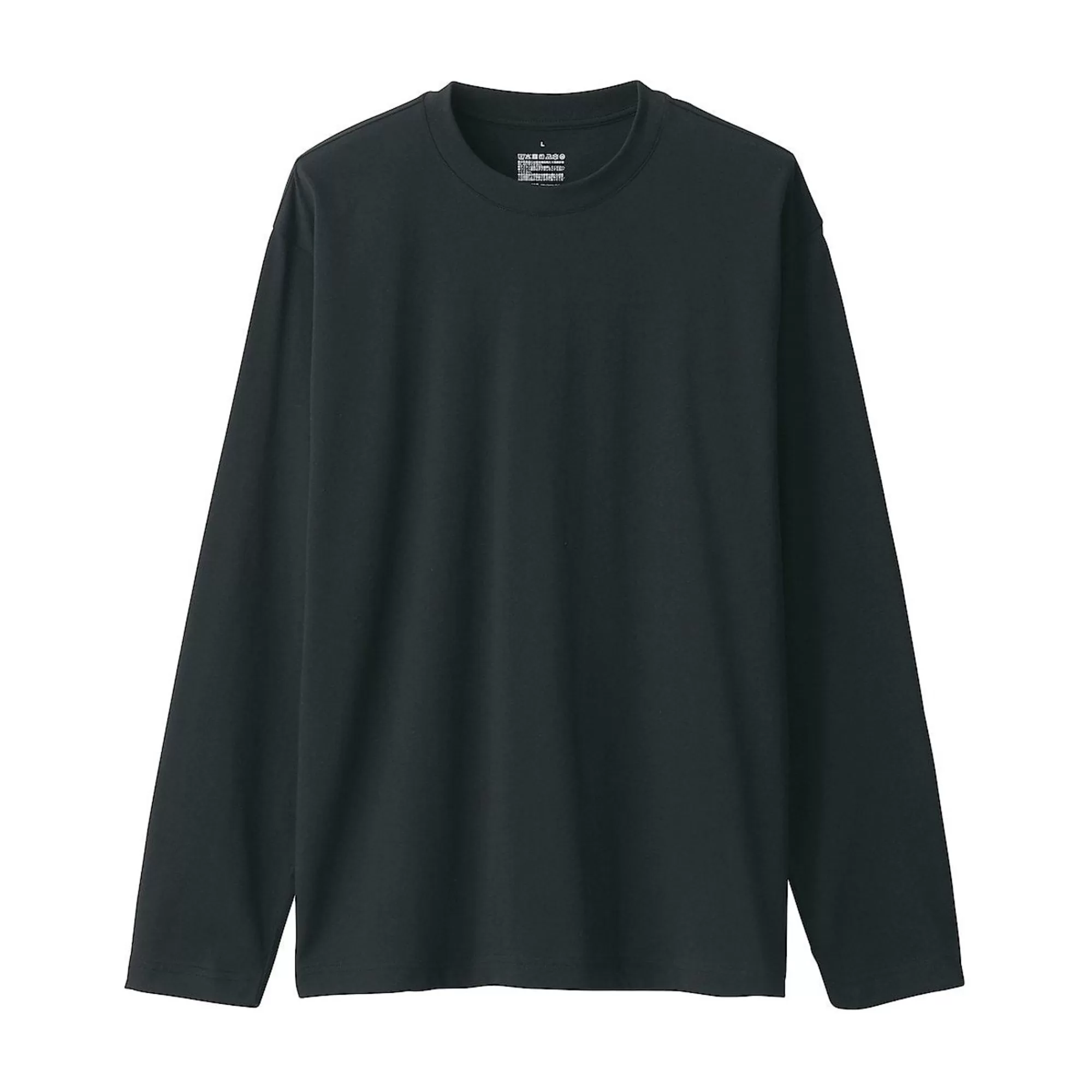 MUJI Men'S Washed Jersey Crew Neck Long Sleeve T-Shirt Cheap