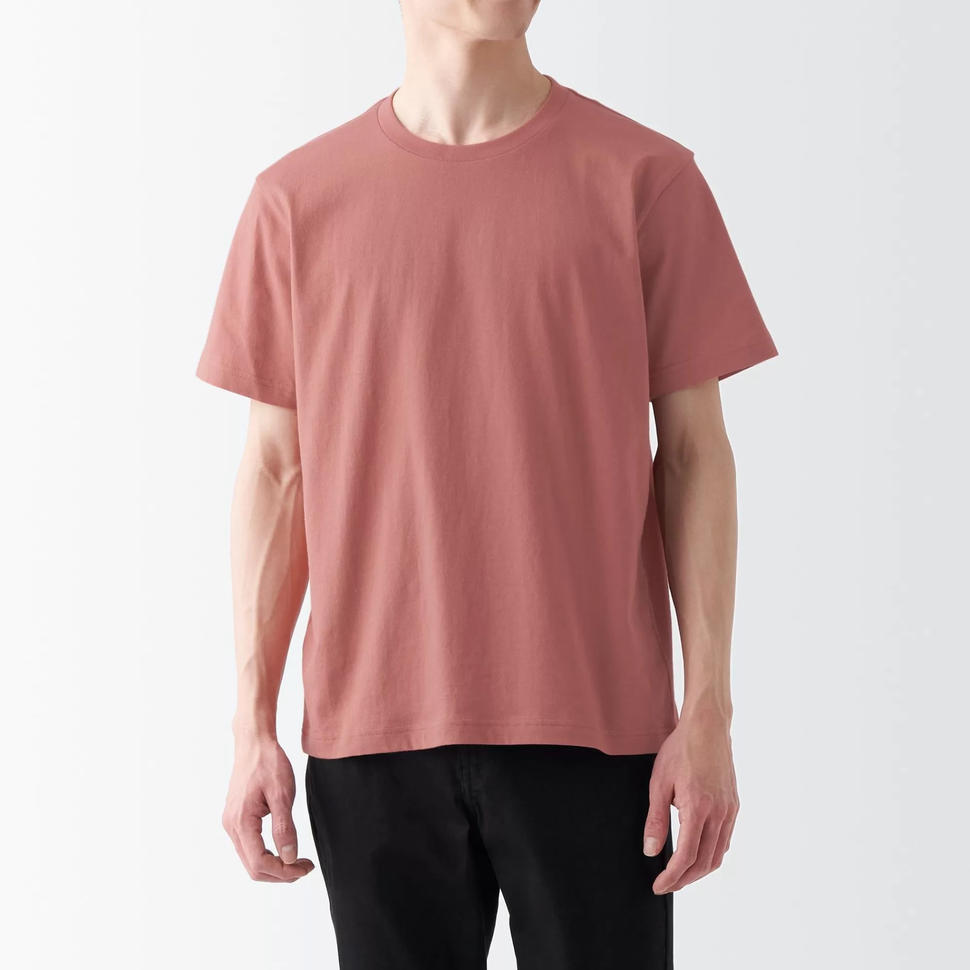 MUJI Men'S Washed Jersey Crew Neck Short Sleeve T-Shirt New