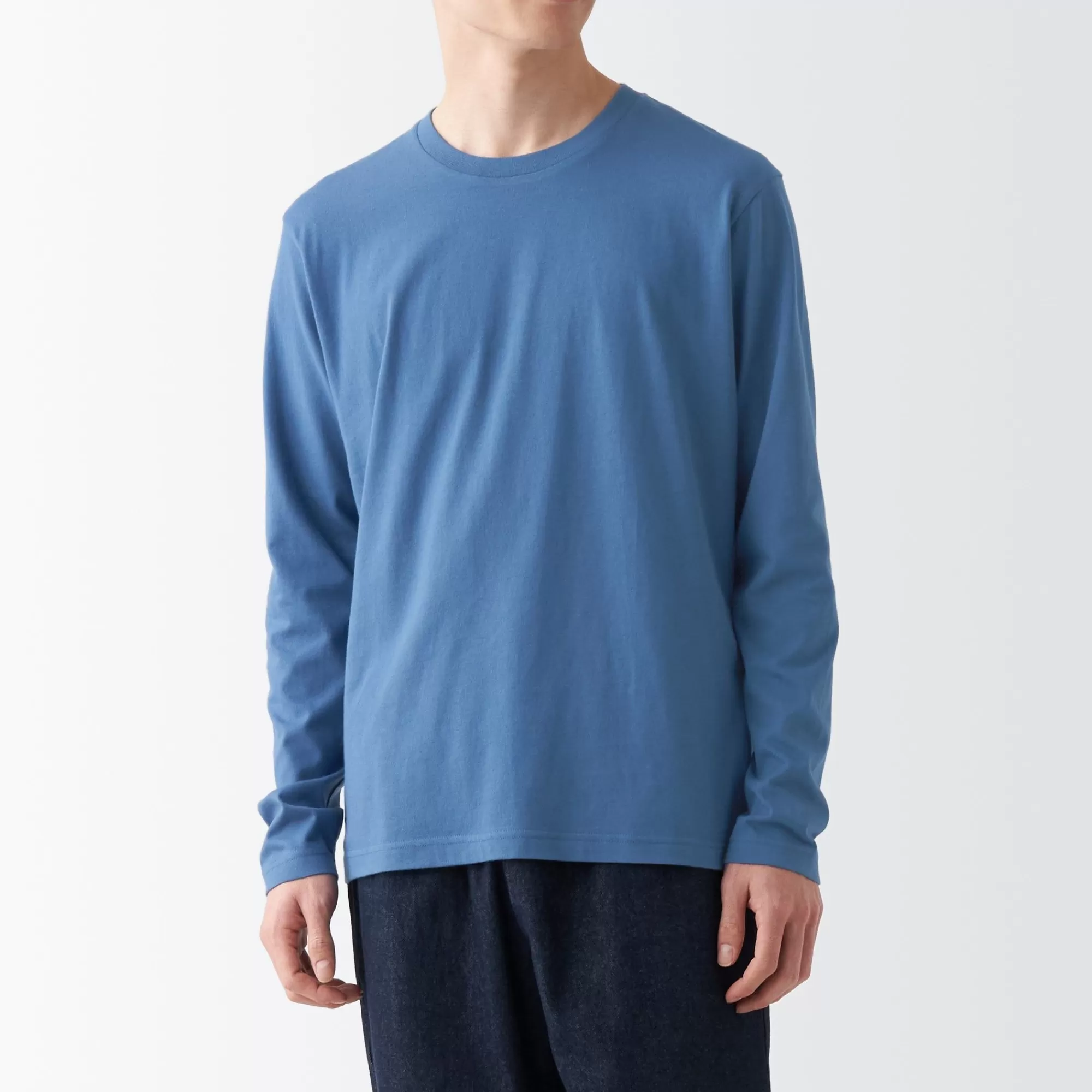 MUJI Men'S Washed Jersey Long Sleeve T-Shirt Store