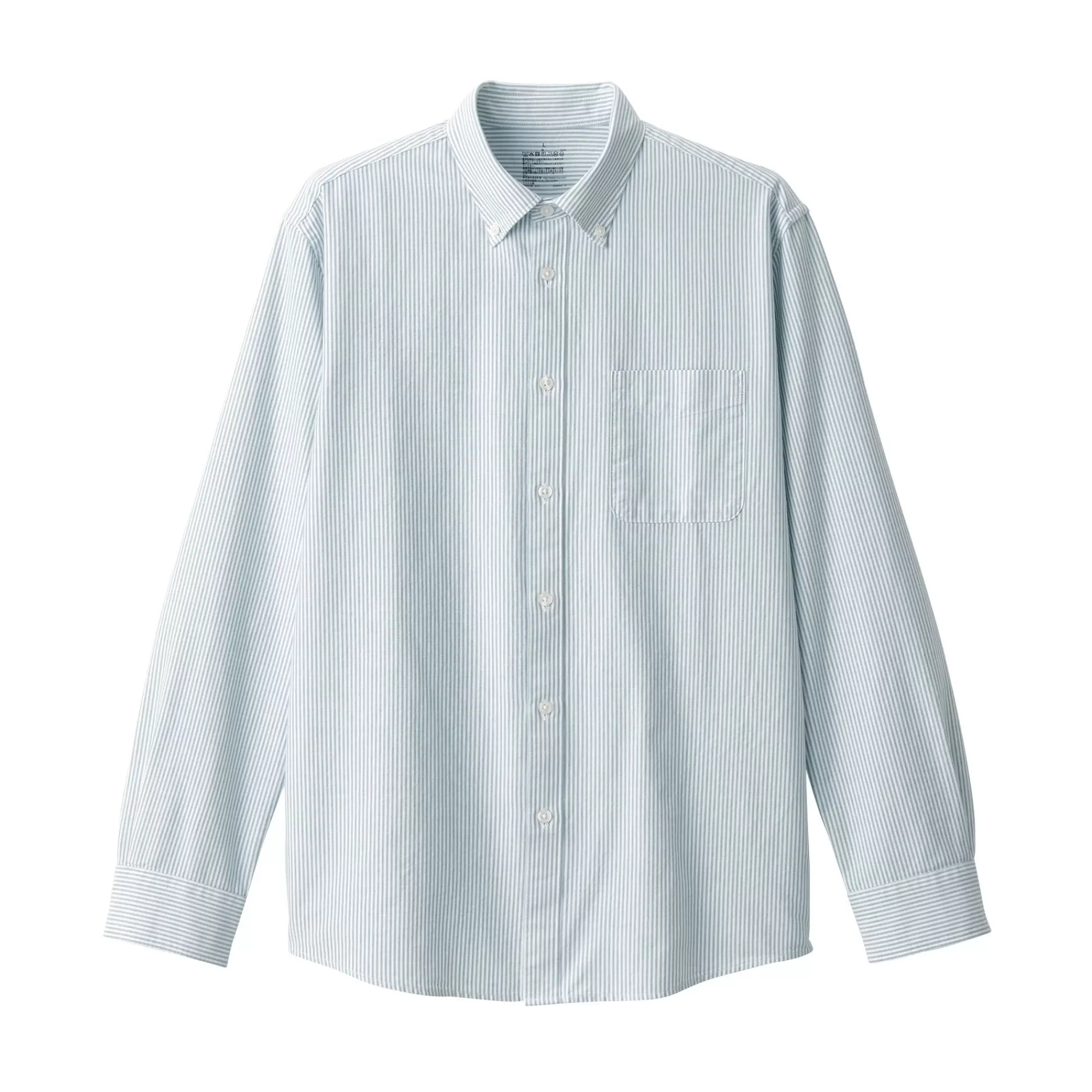 MUJI Men'S Washed Oxford Button Down Patterned Shirt Best