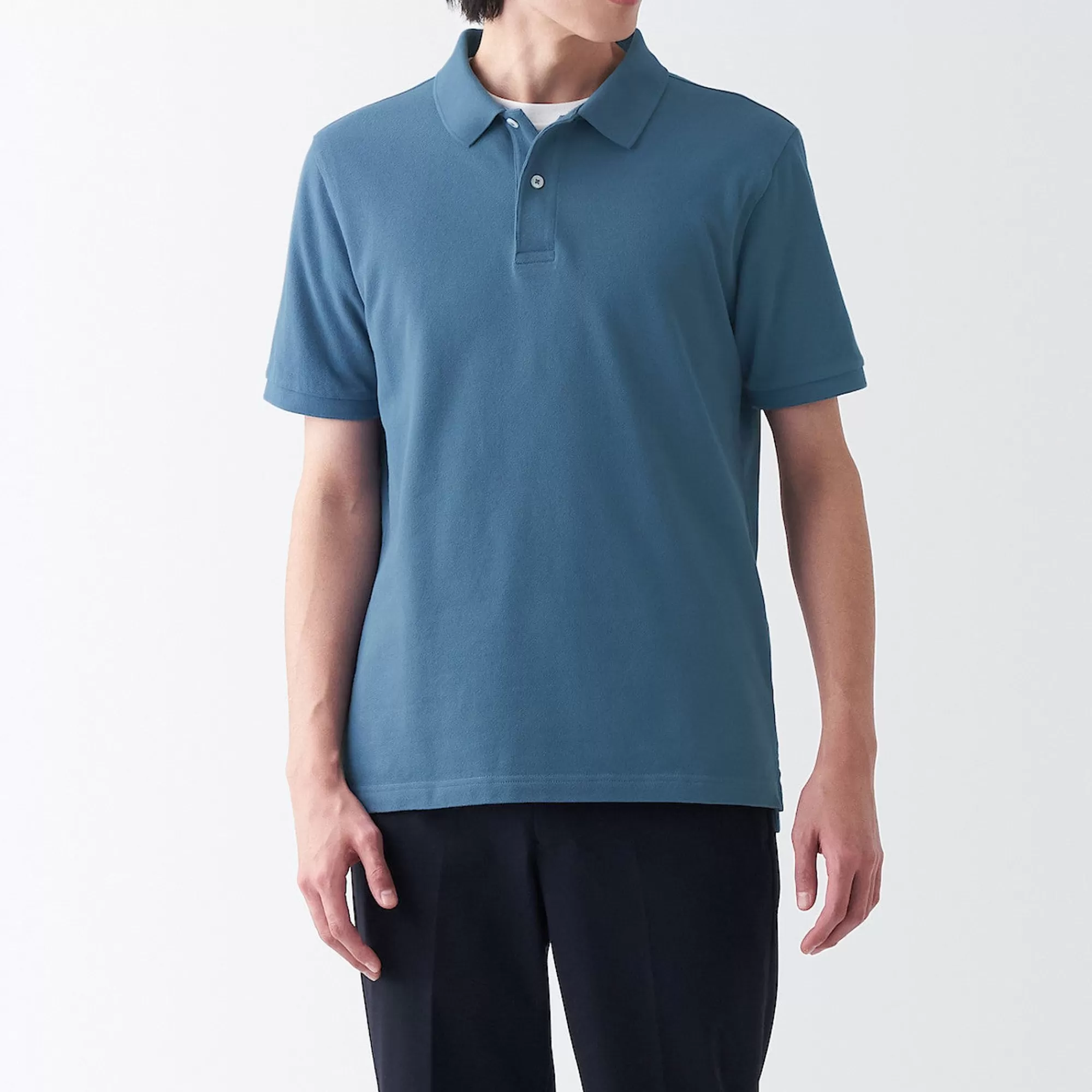 MUJI Men'S Washed Pique Polo Shirt Best