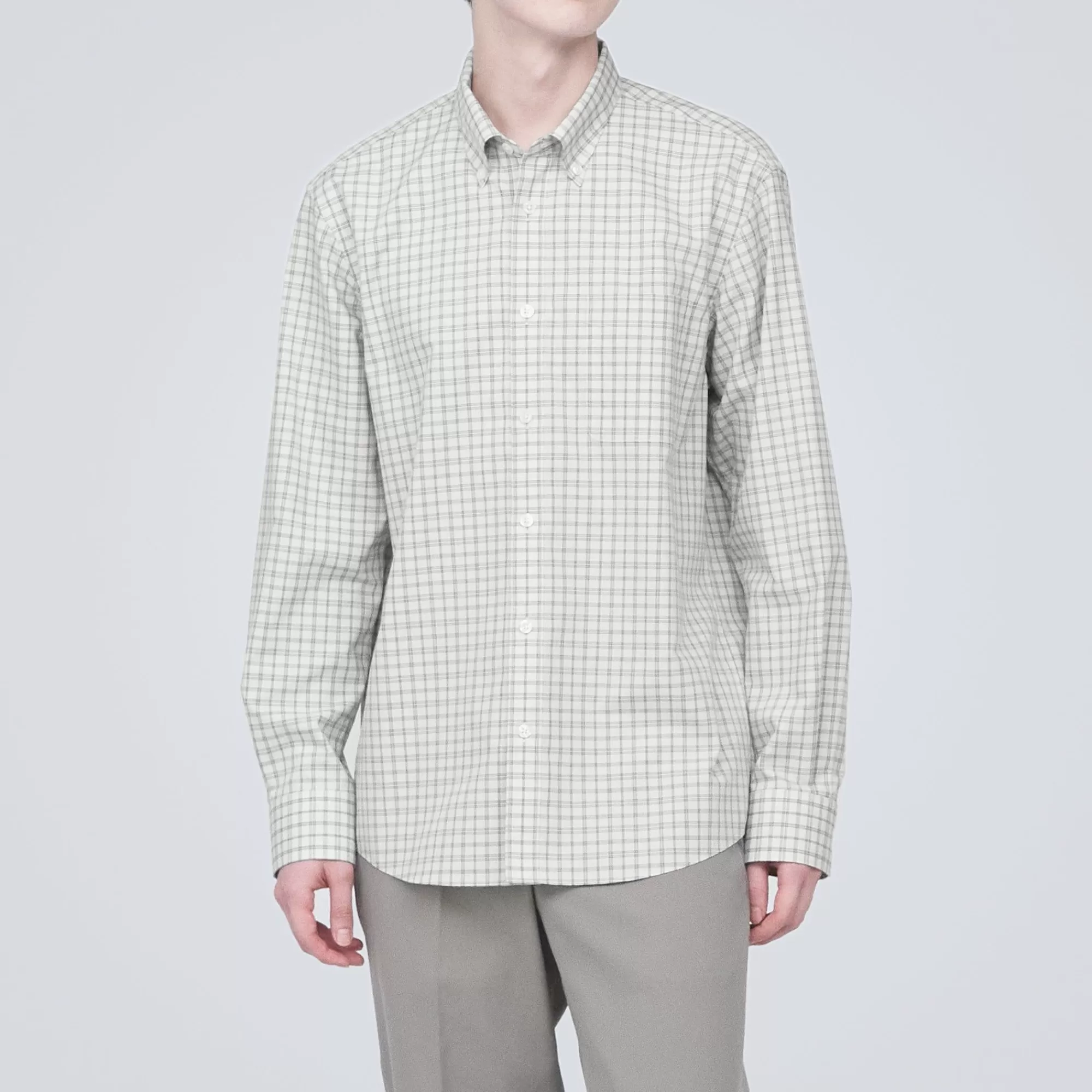 MUJI Men'S Wrinkle-Resistant Button Down Shirt Cheap