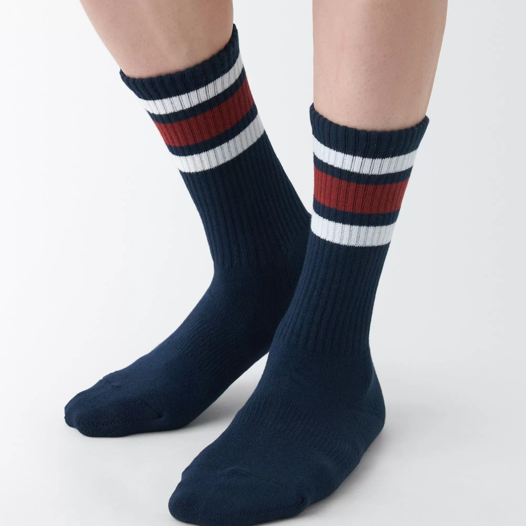 MUJI Right Angle Pile Striped Socks Discount