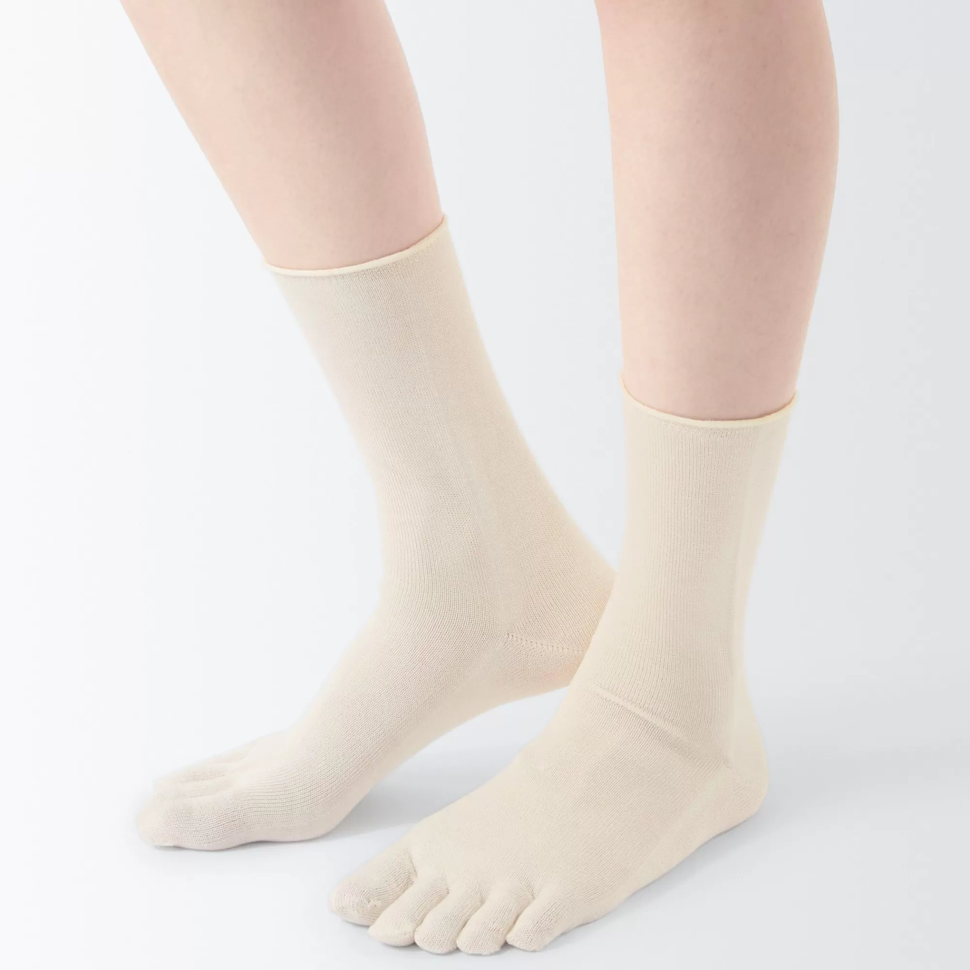 MUJI Right Angle Silk Blend 5-Toe Socks - 24.0Cm (Us W7.5/M6) Best