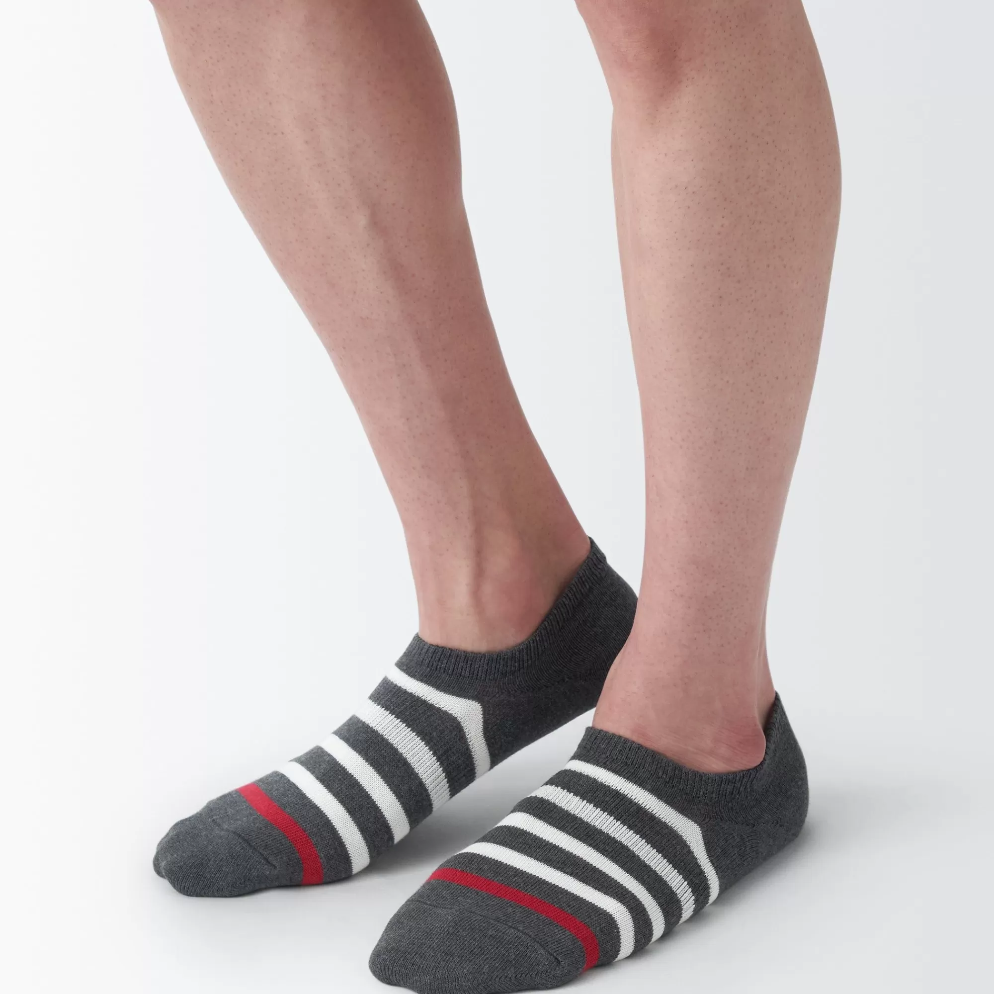 MUJI Right Angle Striped Sneaker Socks New