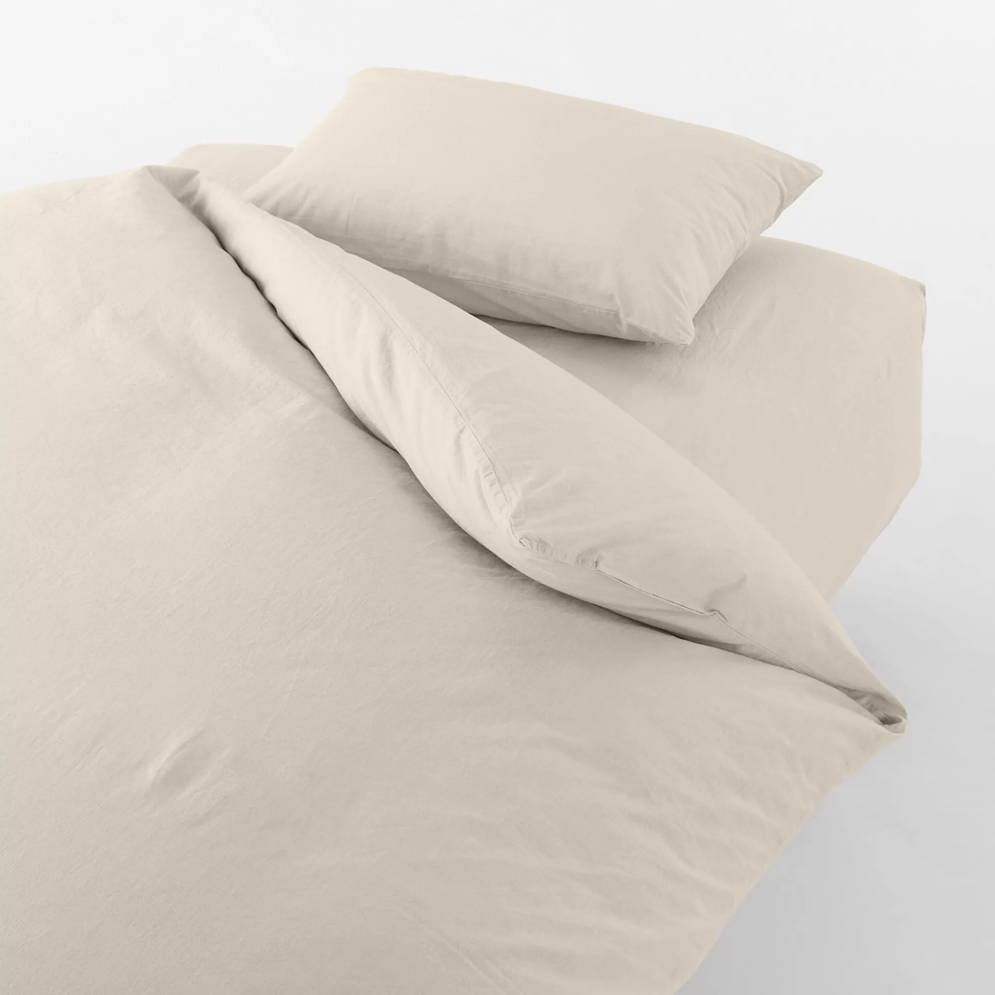 MUJI Washed Cotton Fitted Sheet Best Sale