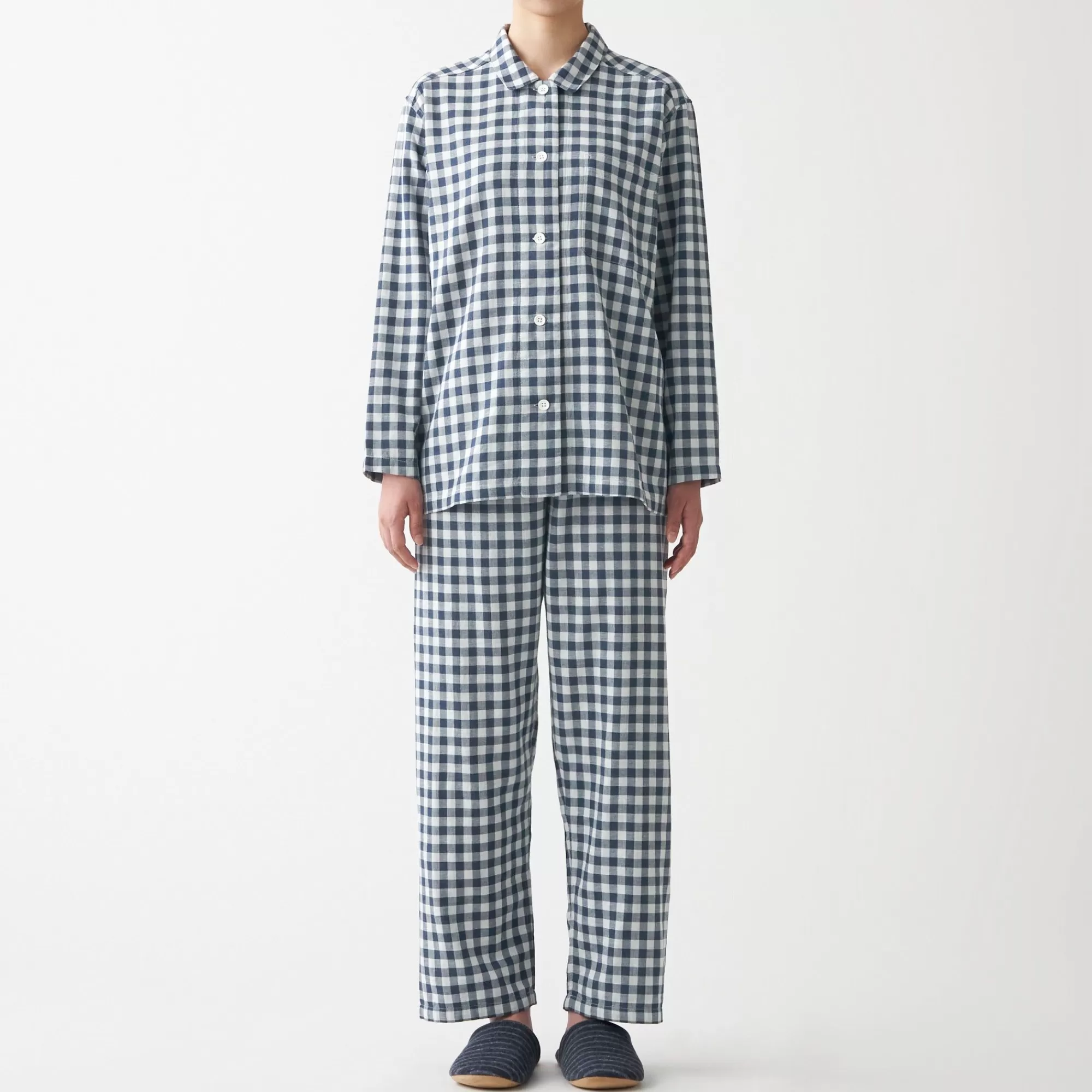 MUJI Women Organic Cotton Side Seamless Pajamas Cheap