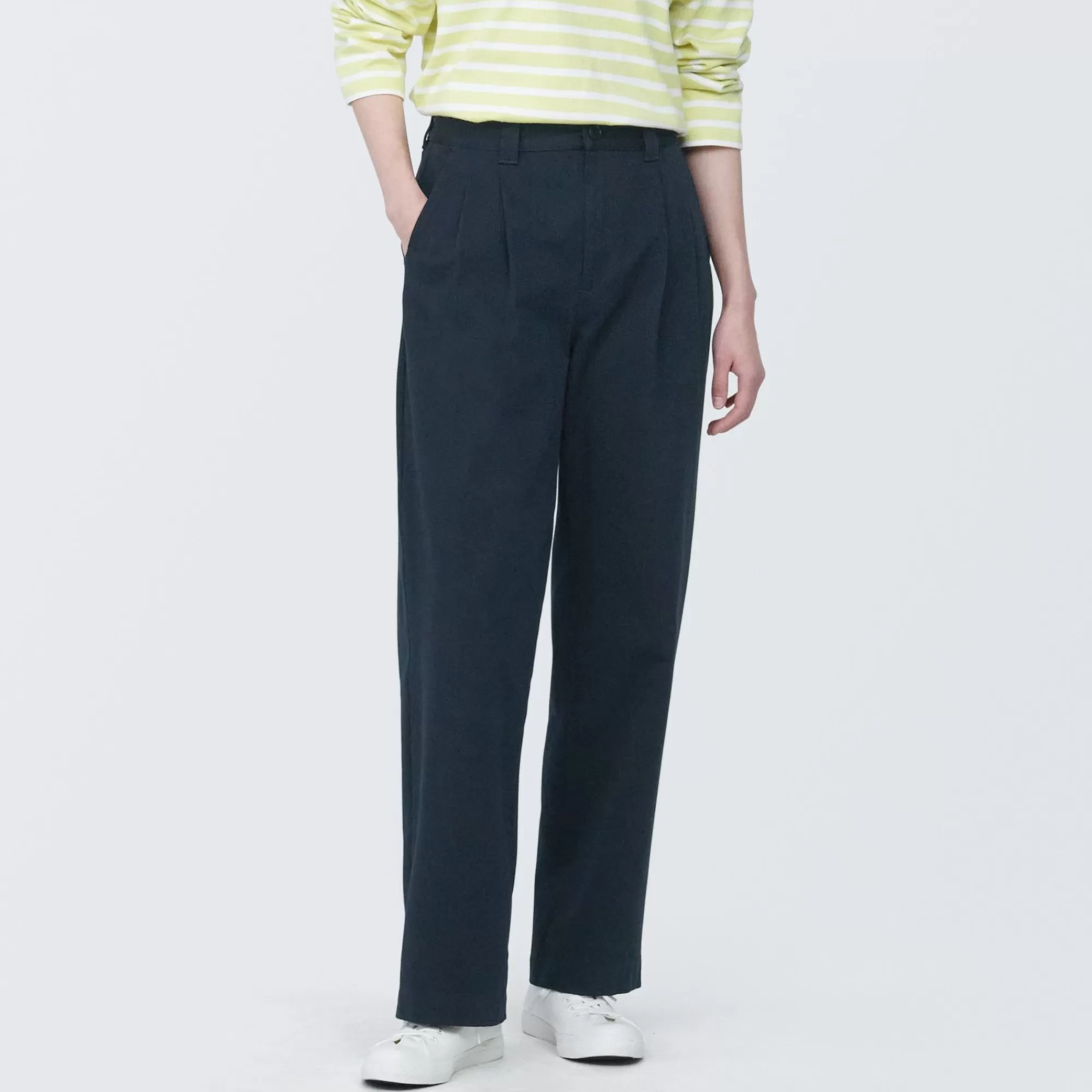 MUJI Women'S 4-Way Stretch Chino Darted Wide Pants Sale