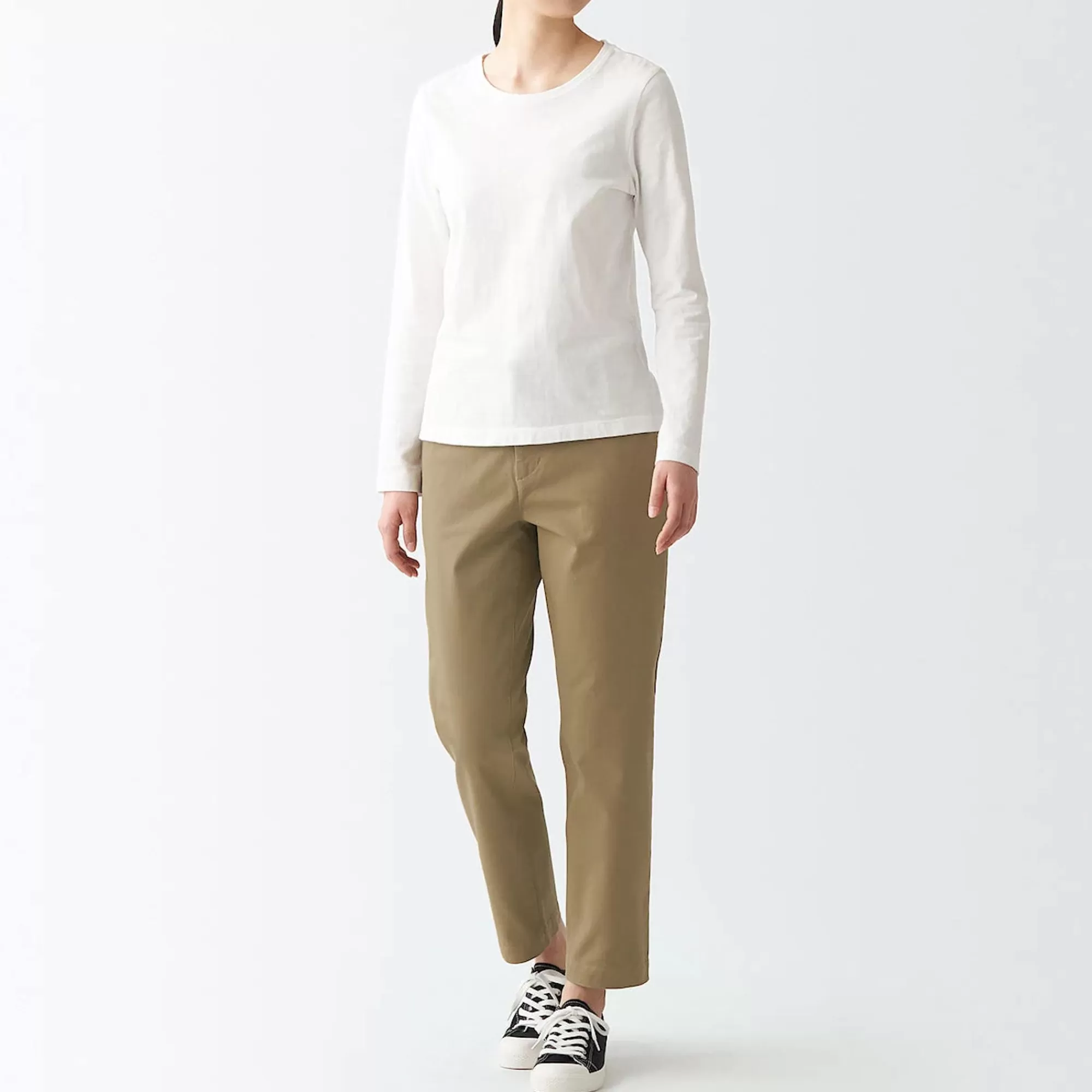 MUJI Women'S 4-Way Stretch Chino Slim Tapered Pants (L 30Inch / 75Cm) Flash Sale