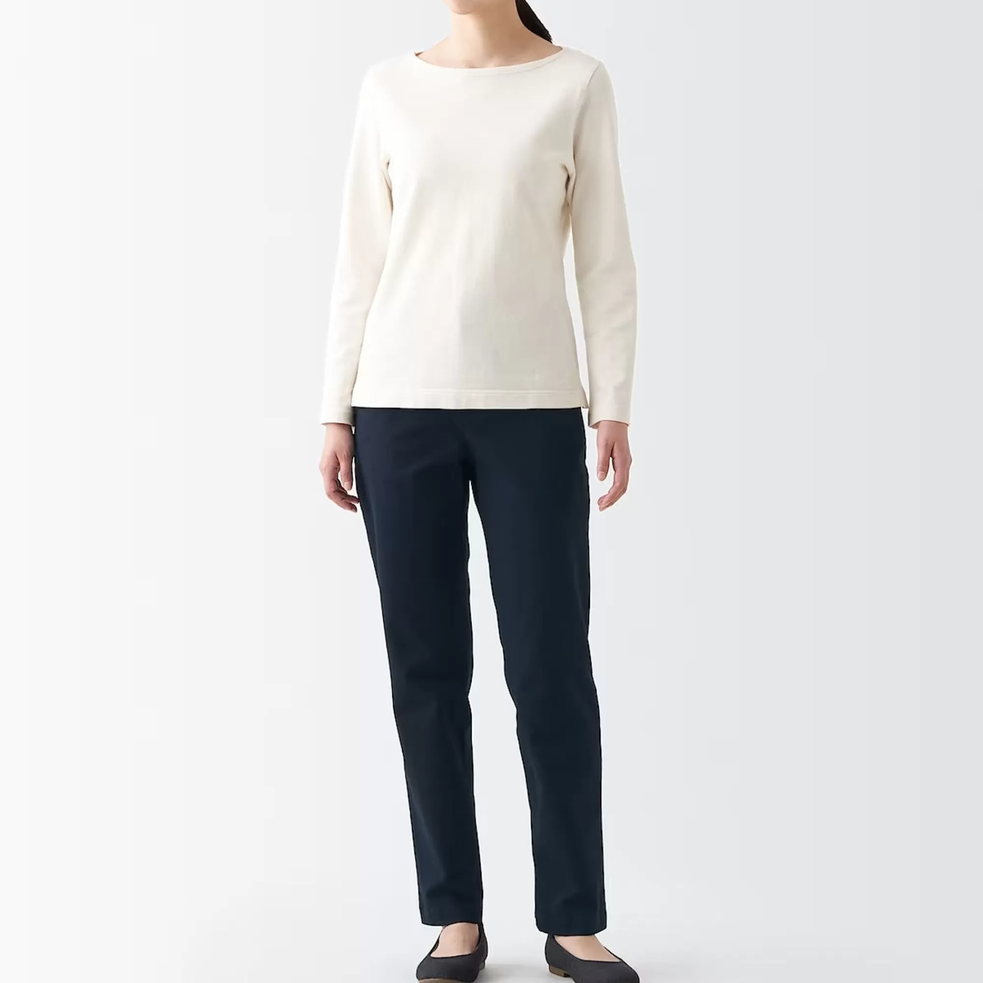 MUJI Women'S 4-Way Stretch Chino Slim Tapered Pants (L 32Inch / 82Cm) New