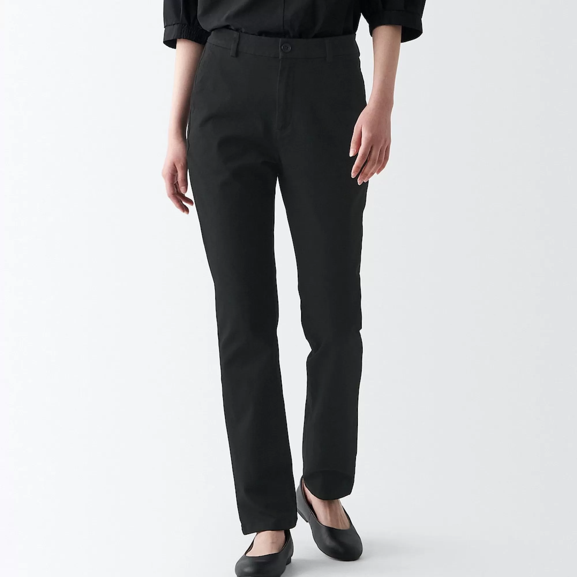 MUJI Women'S 4-Way Stretch Chino Slim Tapered Pants (L 32Inch / 82Cm) Flash Sale