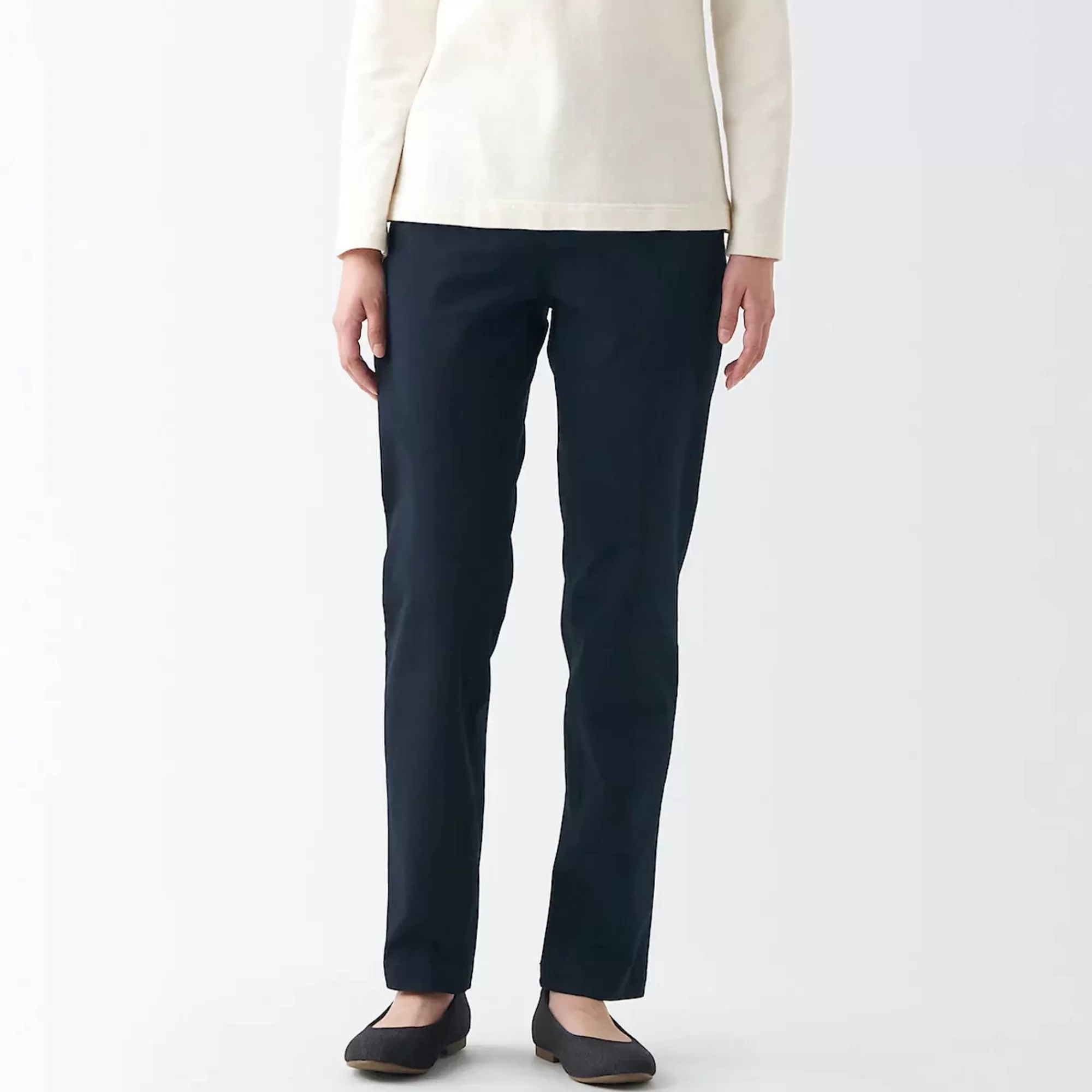 MUJI Women'S 4-Way Stretch Chino Slim Tapered Pants (L 32Inch / 82Cm) Store