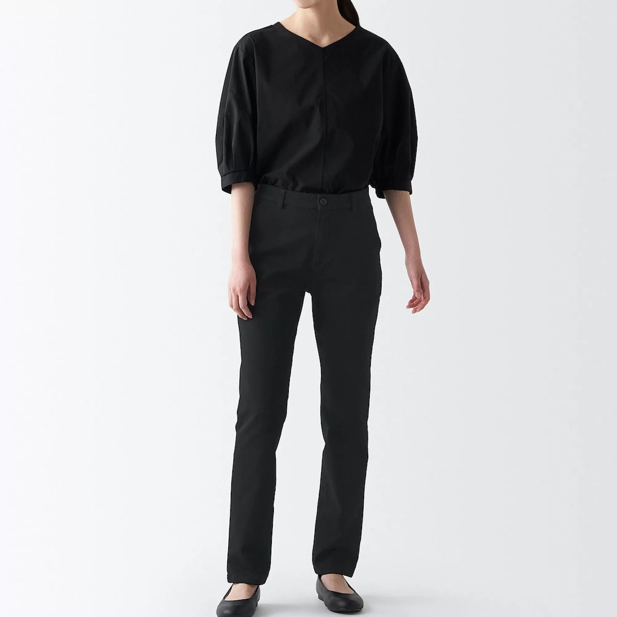 MUJI Women'S 4-Way Stretch Chino Slim Tapered Pants (L 32Inch / 82Cm) Flash Sale