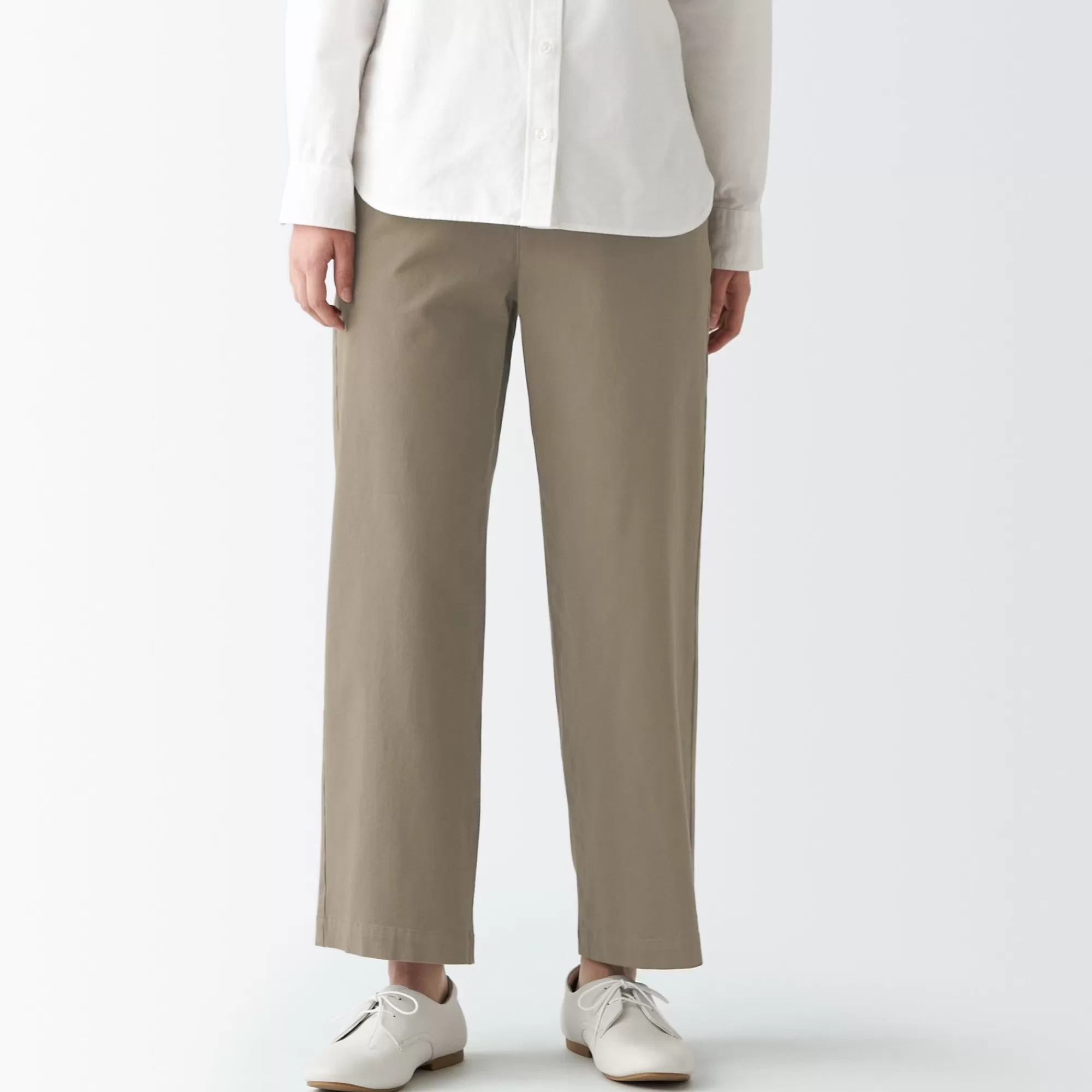 MUJI Women'S 4-Way Stretch Chino Wide Pants Sale