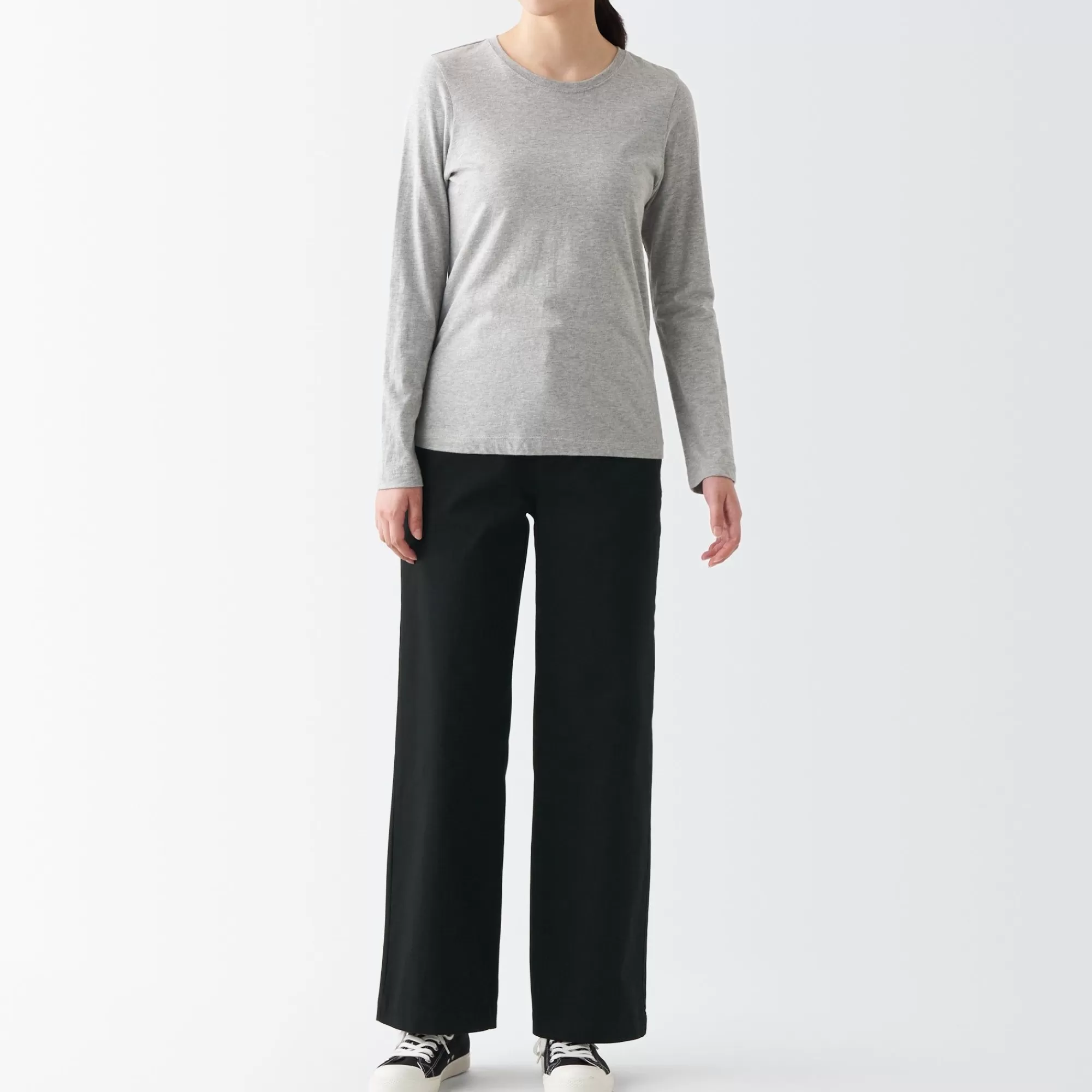 MUJI Women'S 4-Way Stretch Chino Wide Pants Store