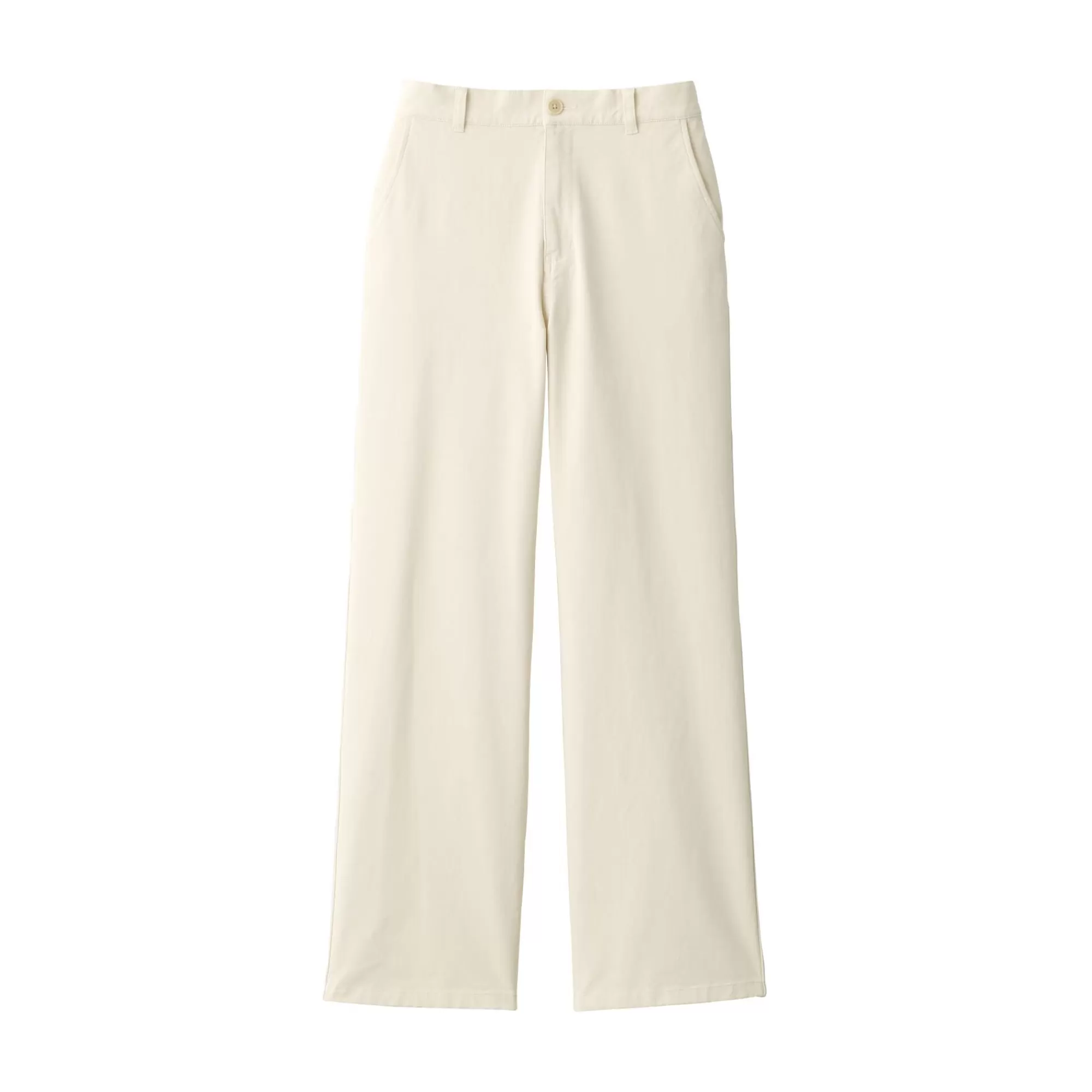 MUJI Women'S 4-Way Stretch Chino Wide Straight Pants (L 32Inch / 82Cm) Sale