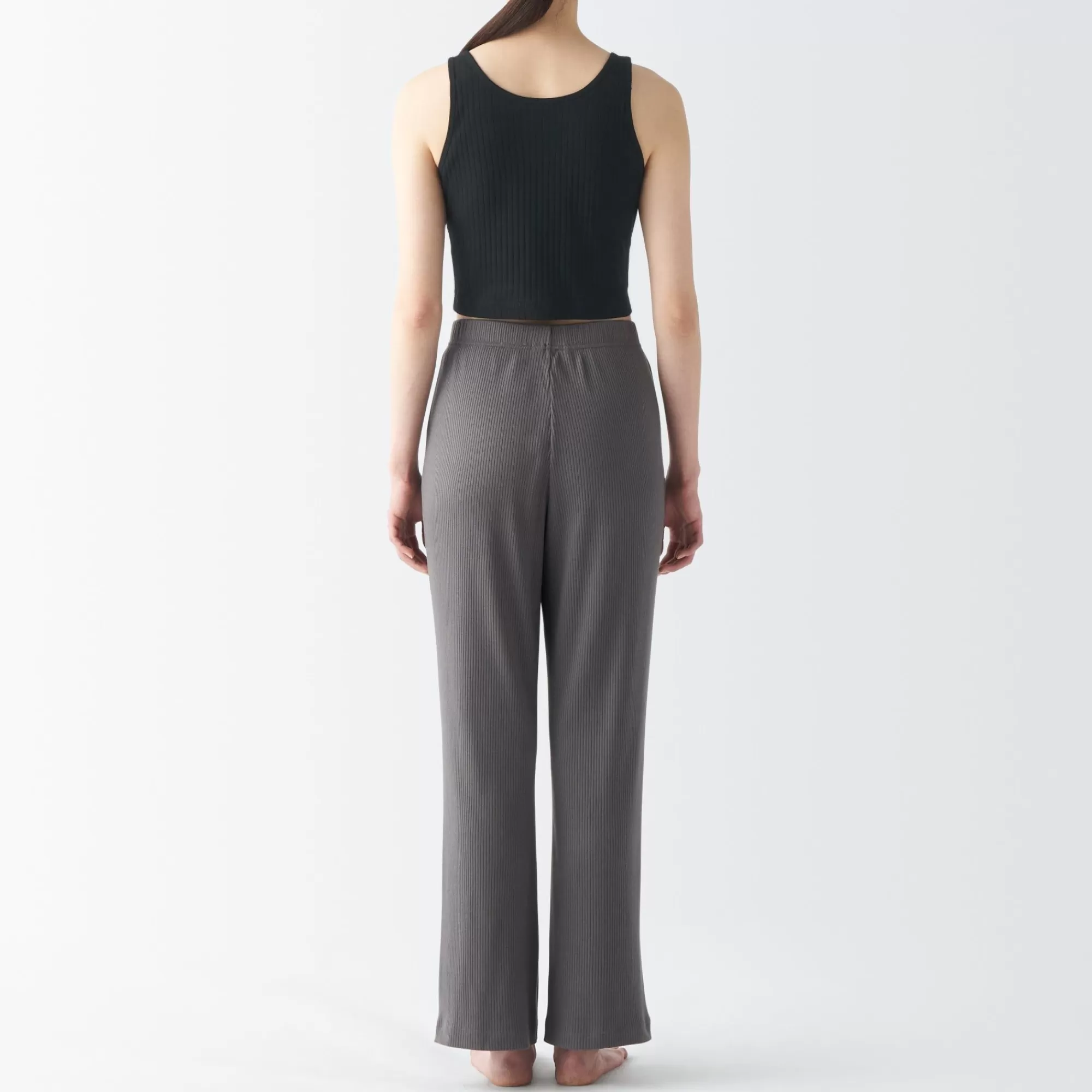 MUJI Women'S Cotton Stretch Ribbed Short Tank Top With Bra Hot