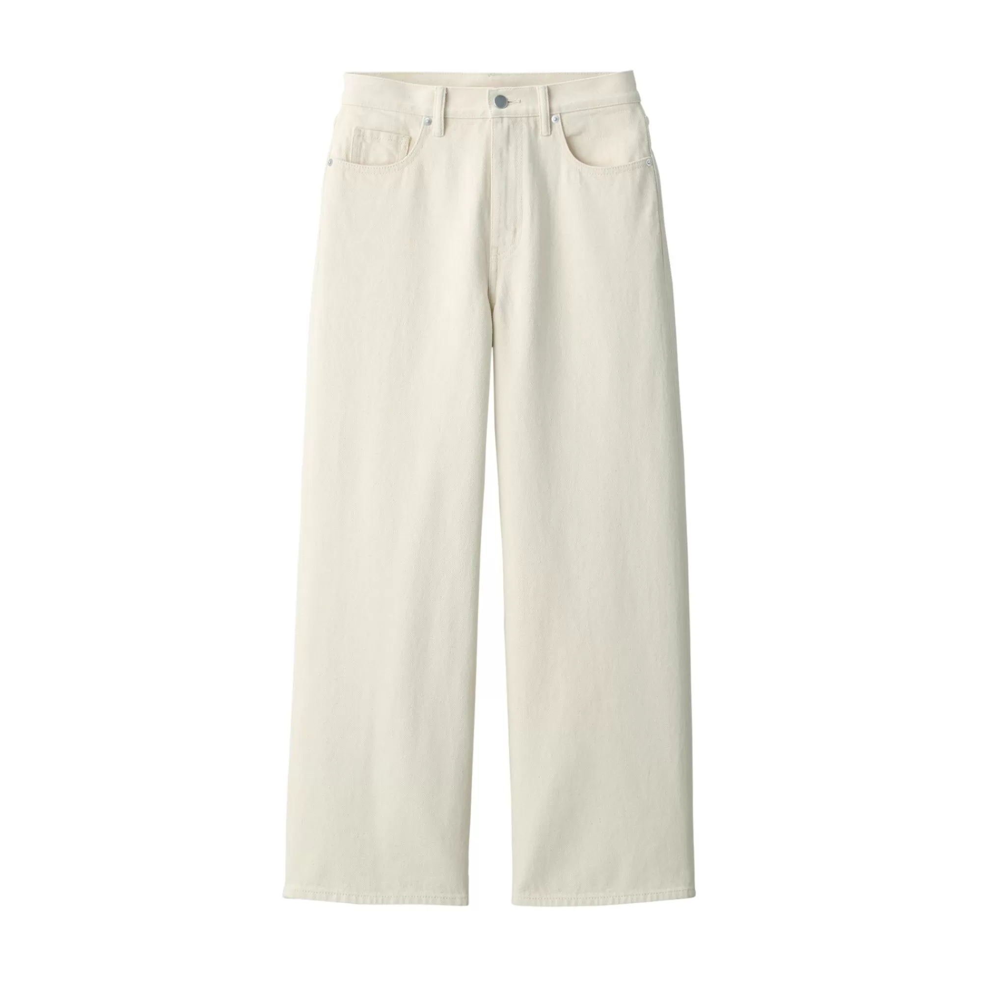 MUJI Women'S Denim Wide Baggy Pants Natural Hot