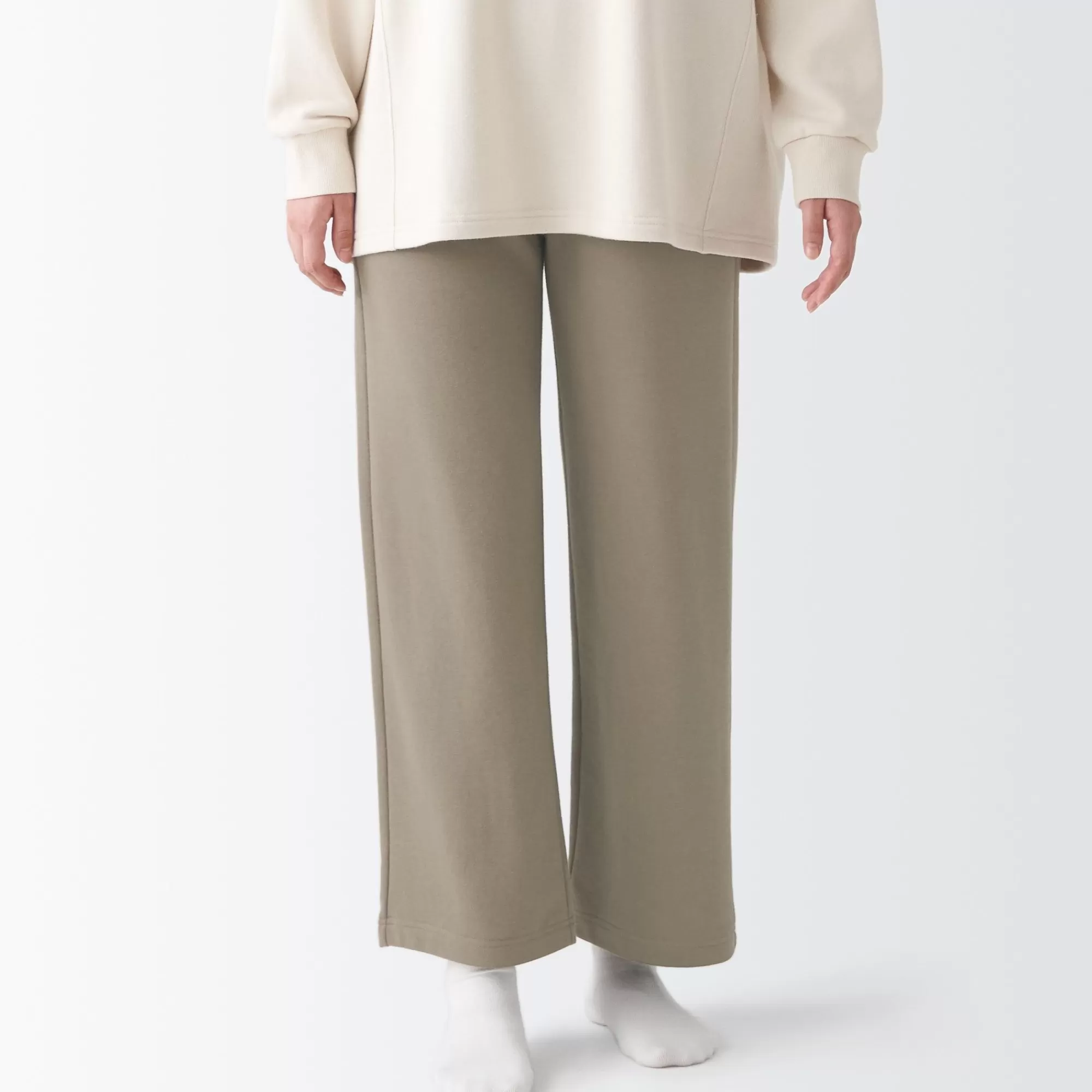 MUJI Women'S French Terry Straight Pants Cheap