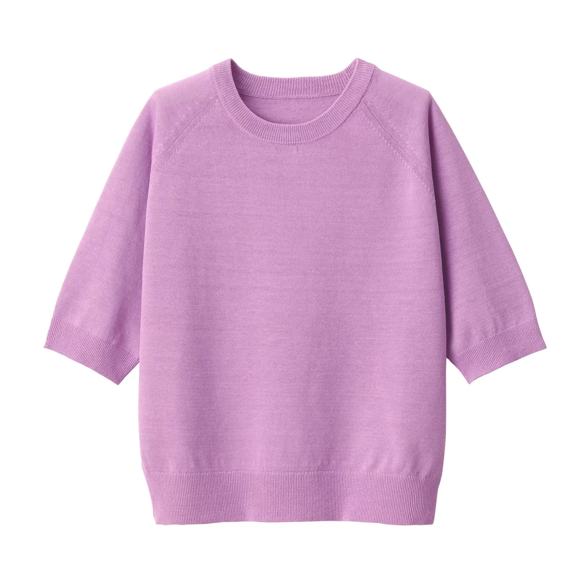 MUJI Women'S Hemp Blend Crew Neck Half Sleeve Sweater Online