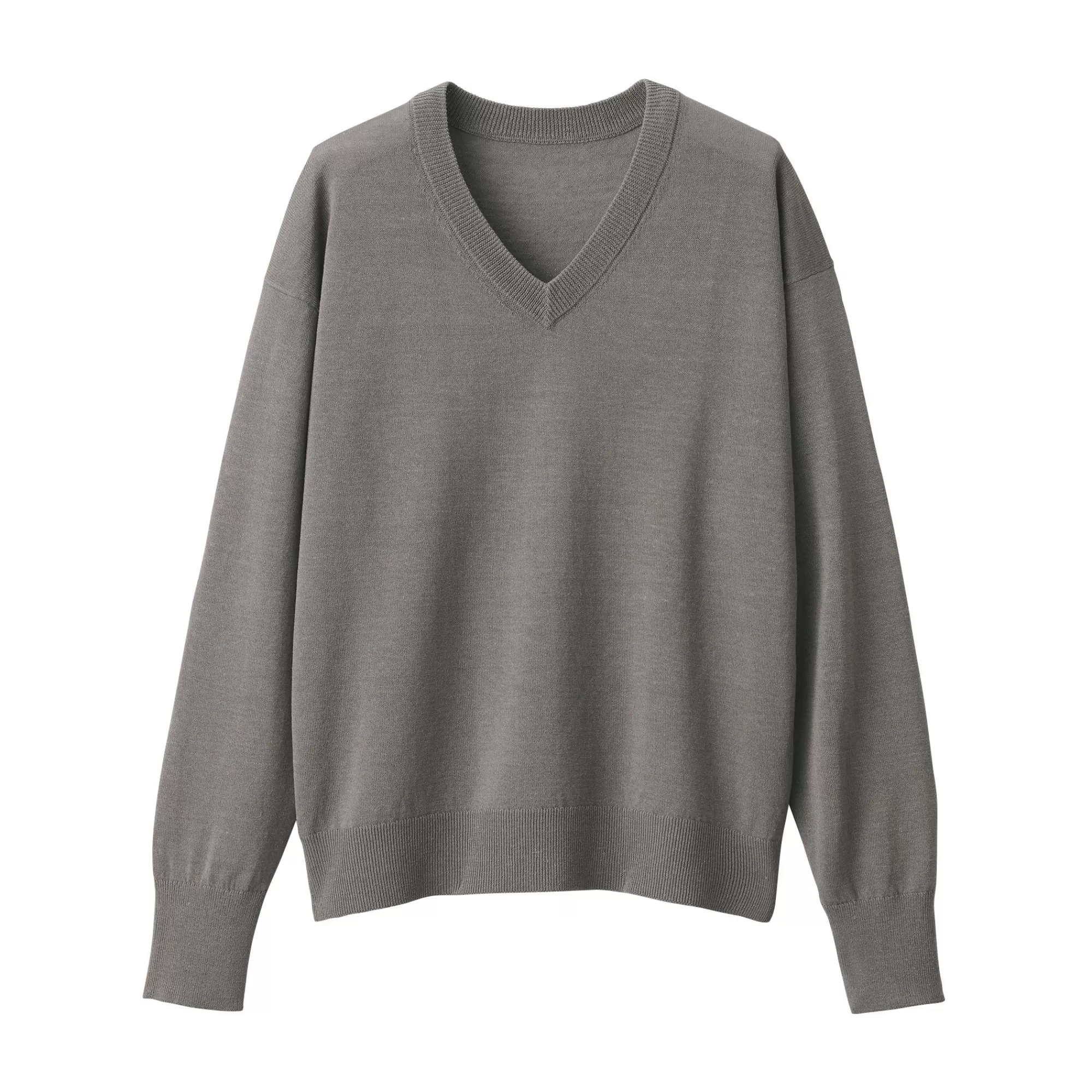 MUJI Women'S Hemp Blend V-Neck Sweater Cheap