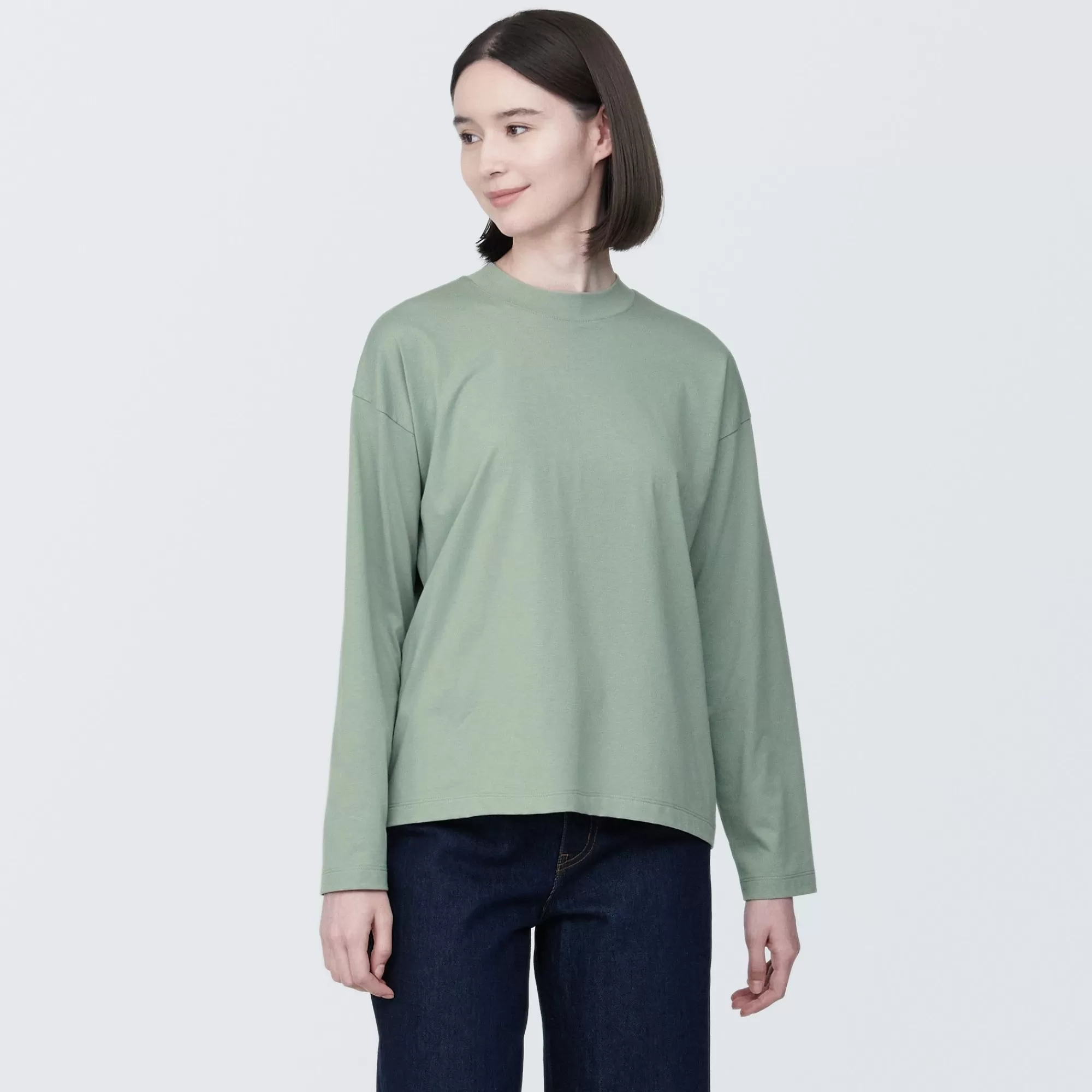 MUJI Women'S Jersey Crew Neck Long Sleeve T-Shirt Store