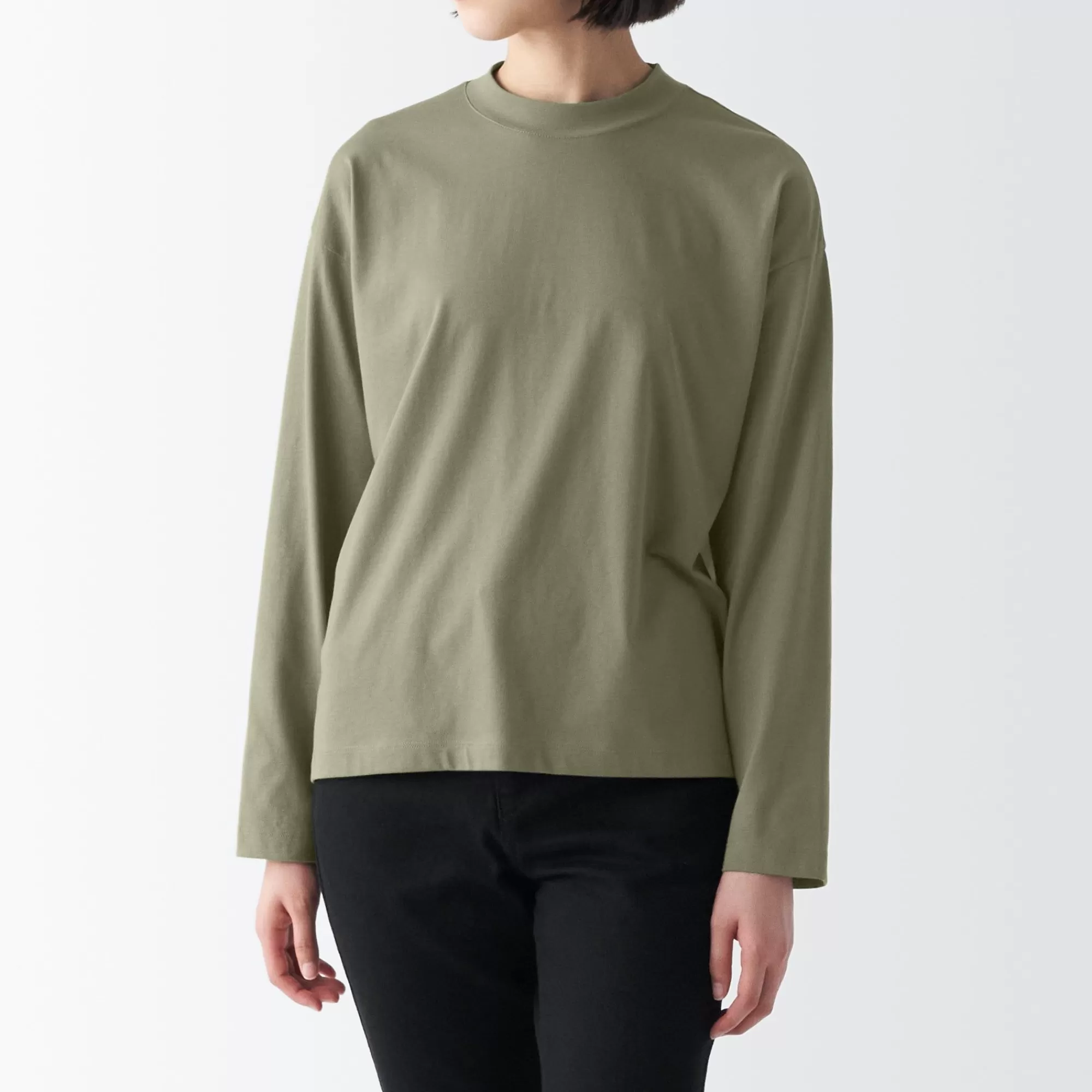 MUJI Women'S Jersey Crew Neck Long Sleeve T-Shirt Best Sale