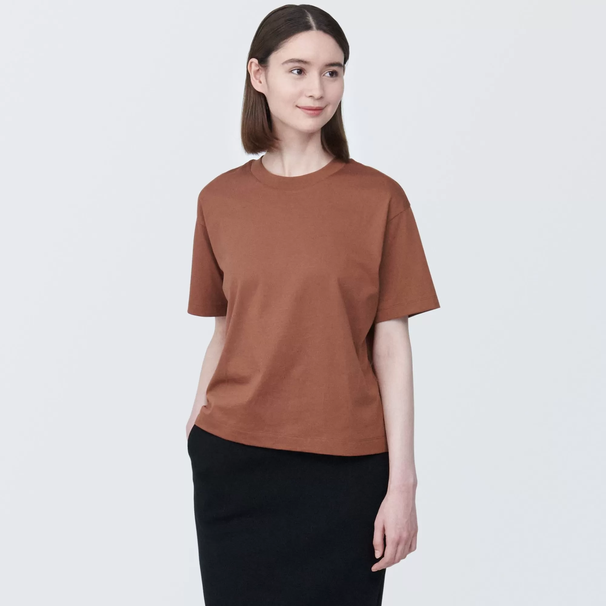 MUJI Women'S Jersey Crew Neck Short Sleeve T-Shirt Flash Sale