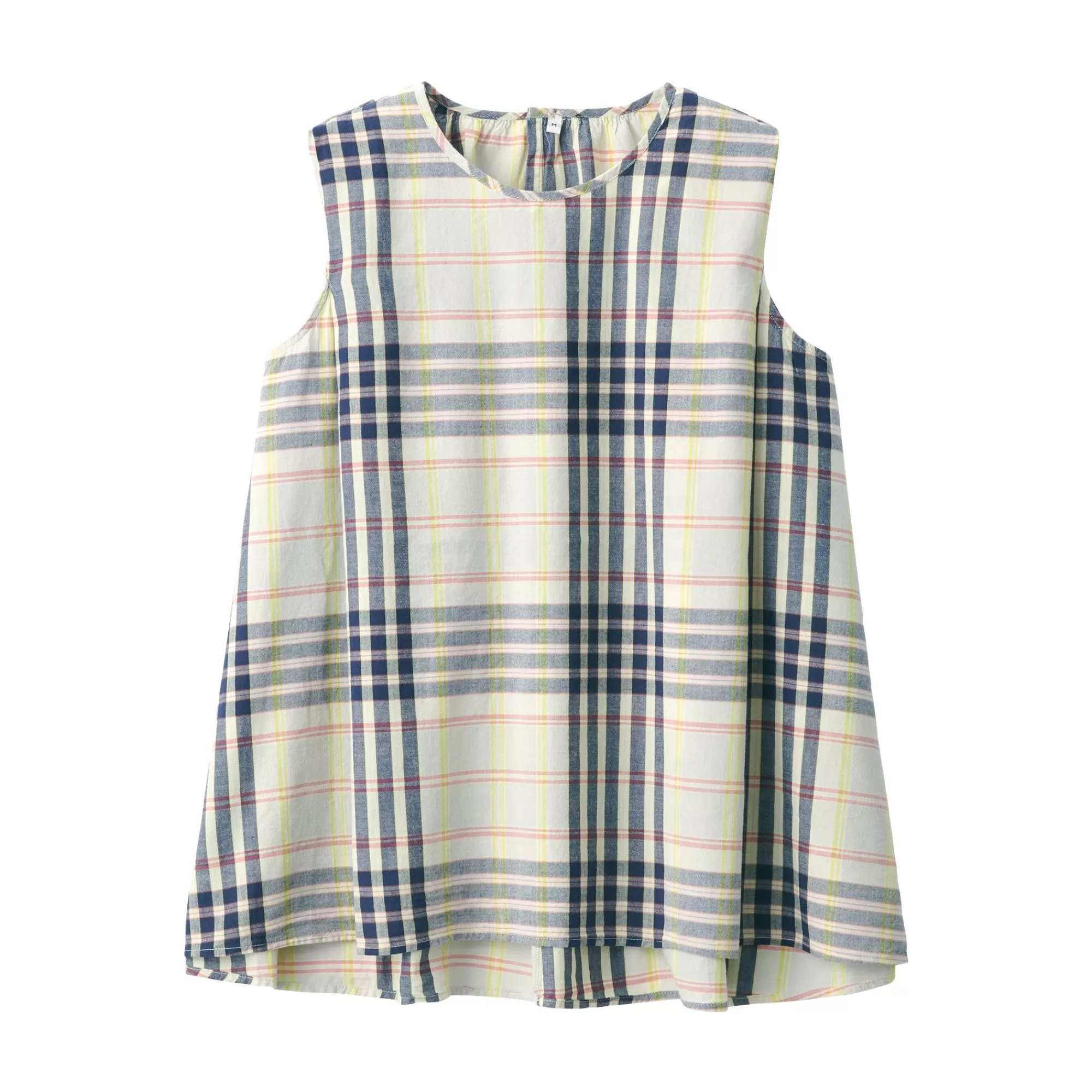 MUJI Women'S Madras Check Sleeveless Blouse Cheap