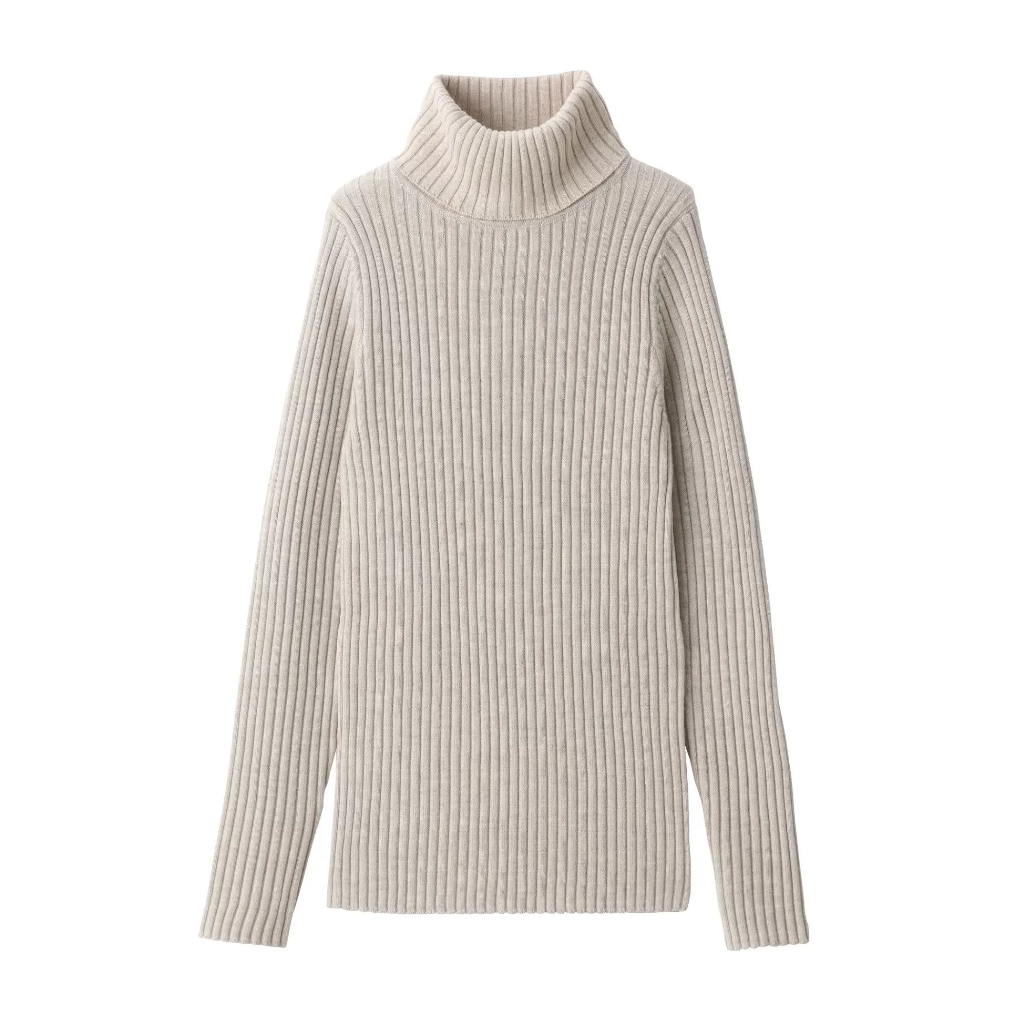 MUJI Women'S Non-Itchy Washable Wide Ribbed Turtleneck Sweater Cheap