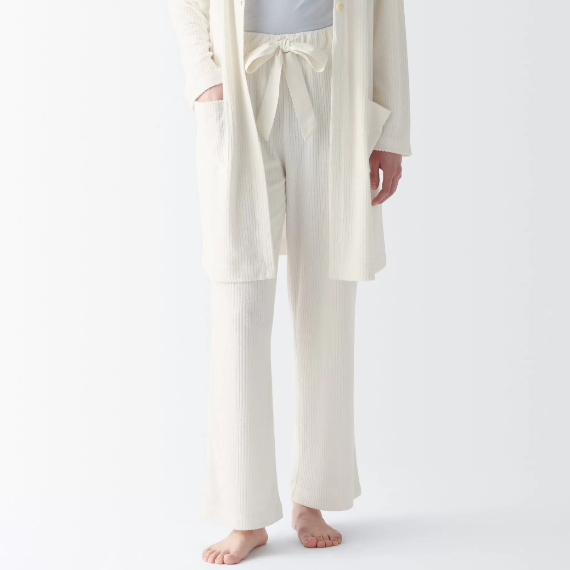 MUJI Women'S Pile Ribbed Long Pants Flash Sale