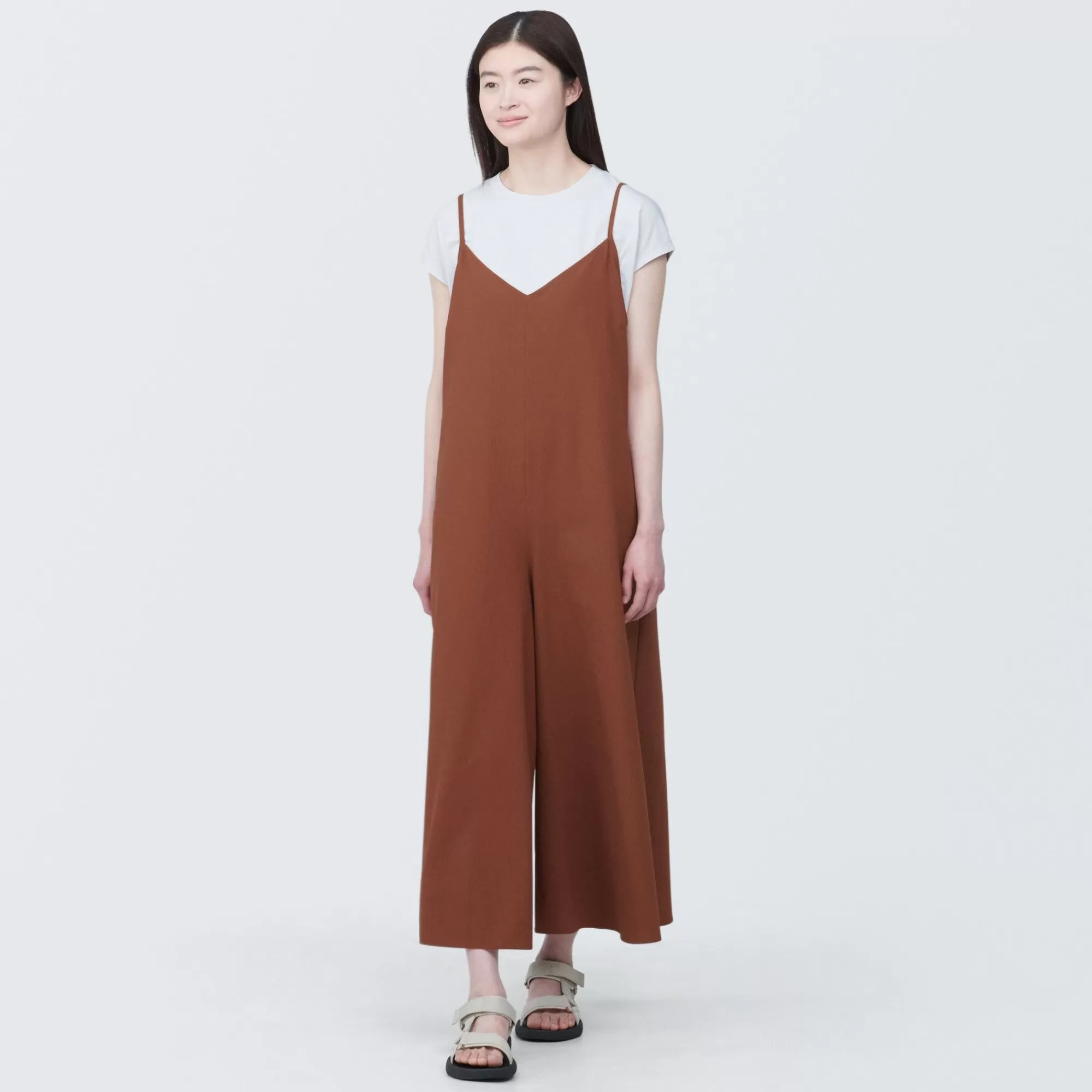 MUJI Women'S Seersucker Jumpsuit Discount