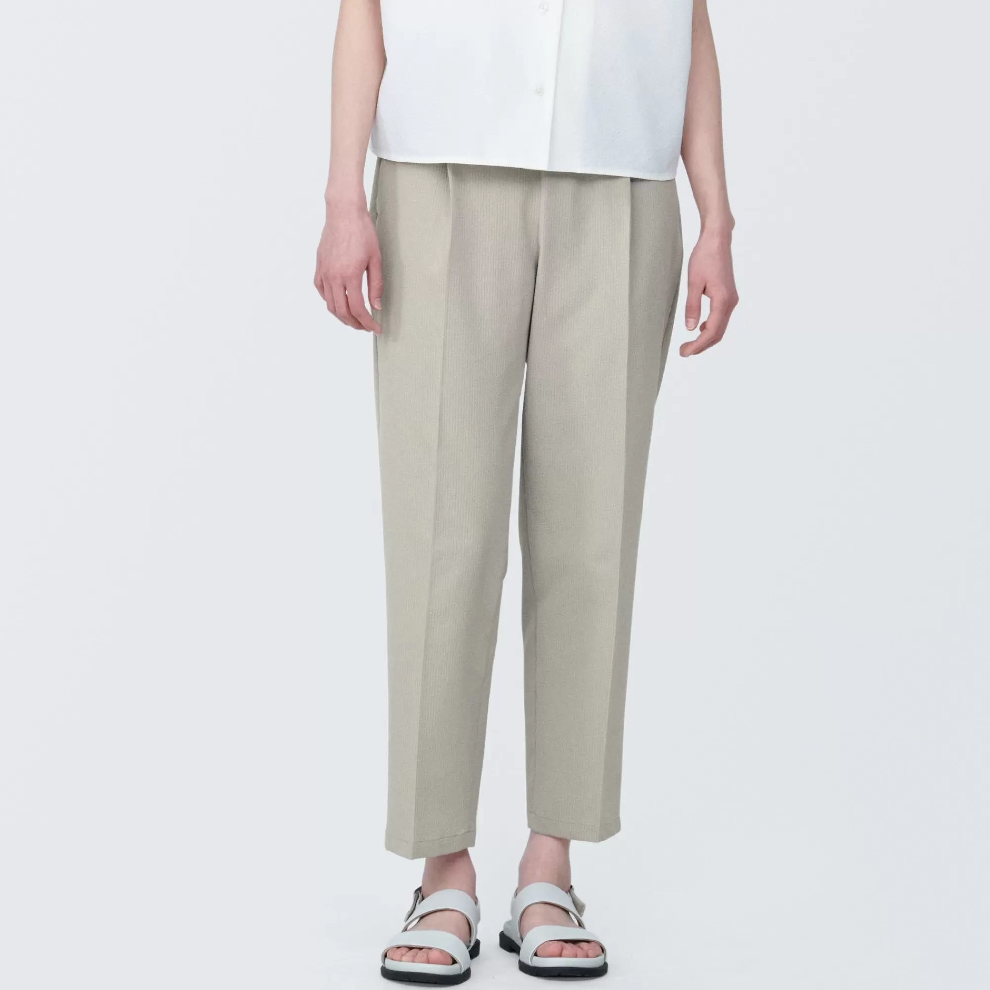 MUJI Women'S Seersucker Tapered Pants Discount