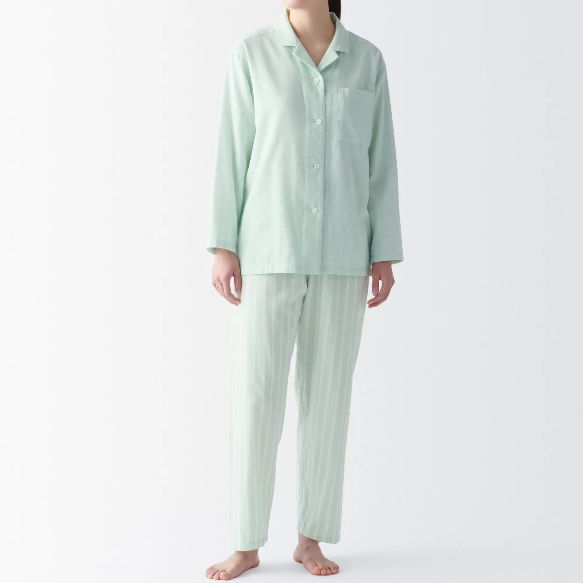 MUJI Women'S Side Seamless Double Gauze Pajamas New