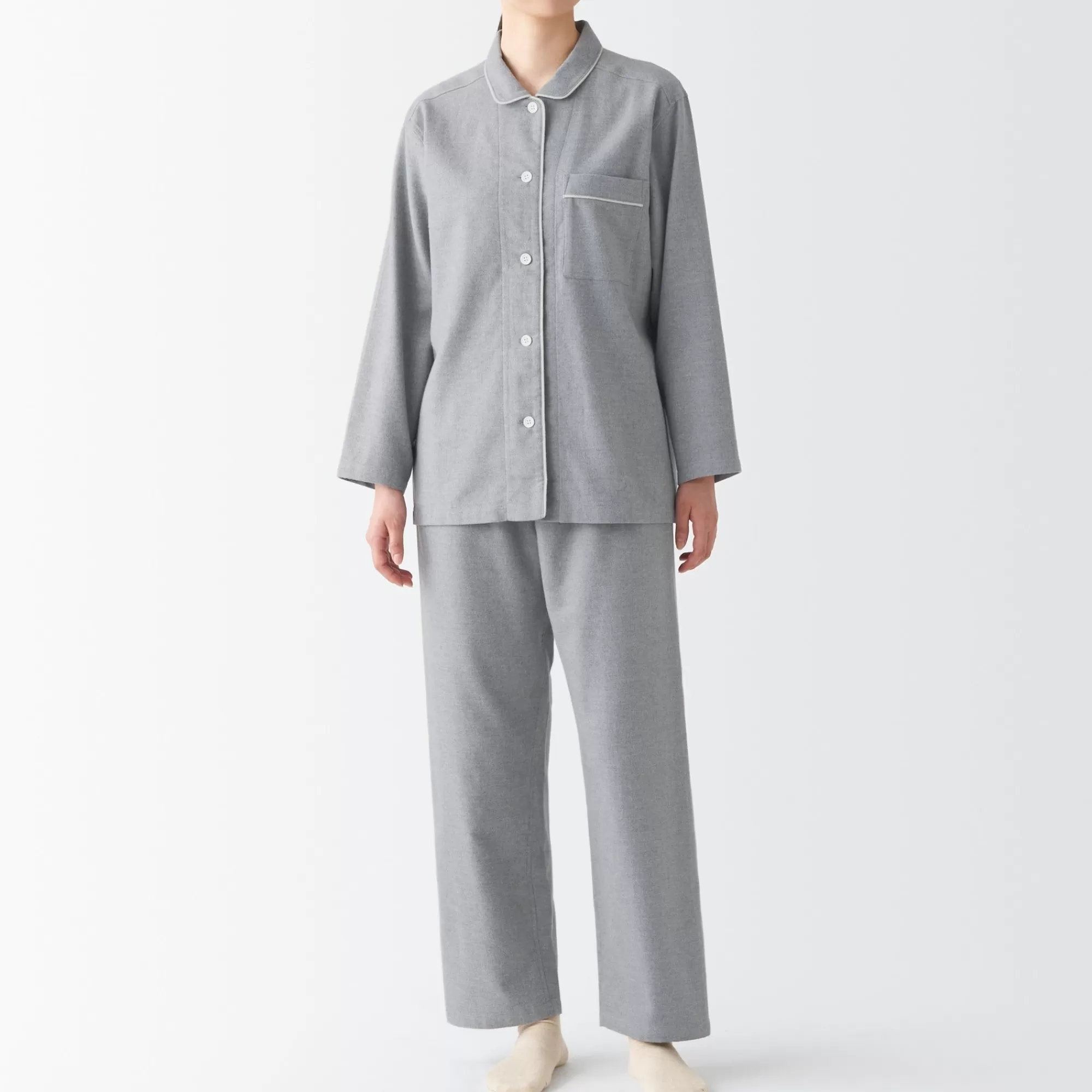 MUJI Women'S Side Seamless Flannel Pajamas Flash Sale