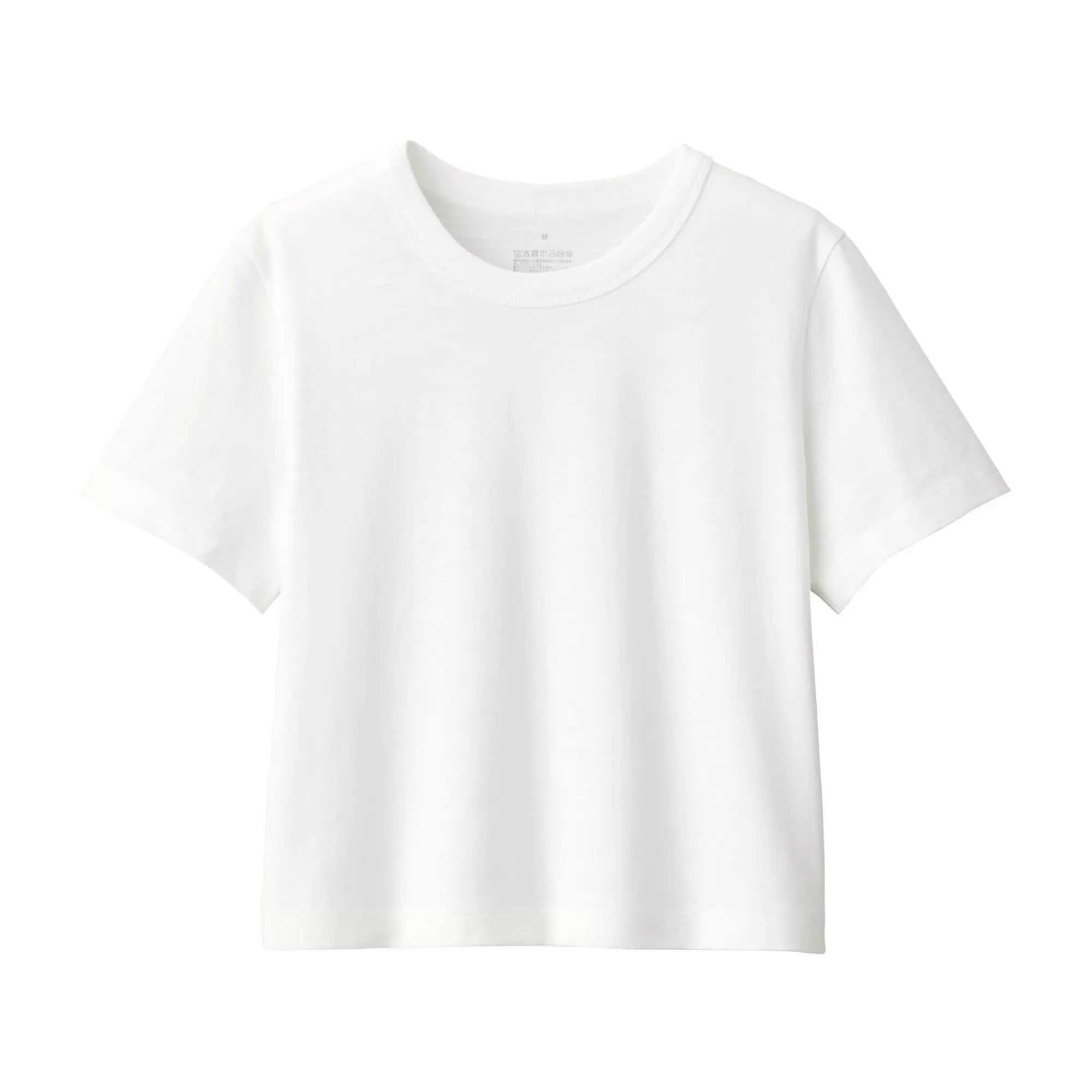 MUJI Women'S Slub Yarn Short Length Short Sleeve T-Shirt Best