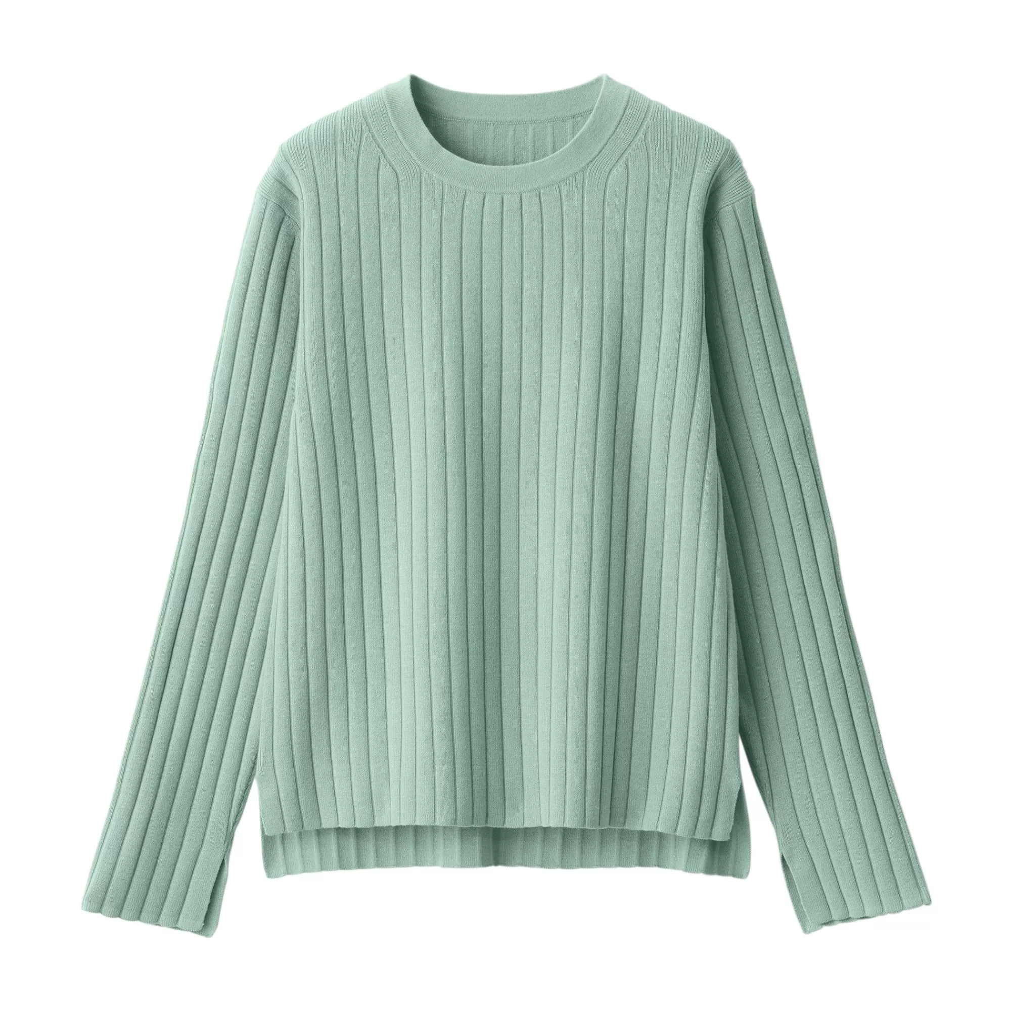 MUJI Women'S Soybean Fiber Ribbed Crew Neck Sweater Sale