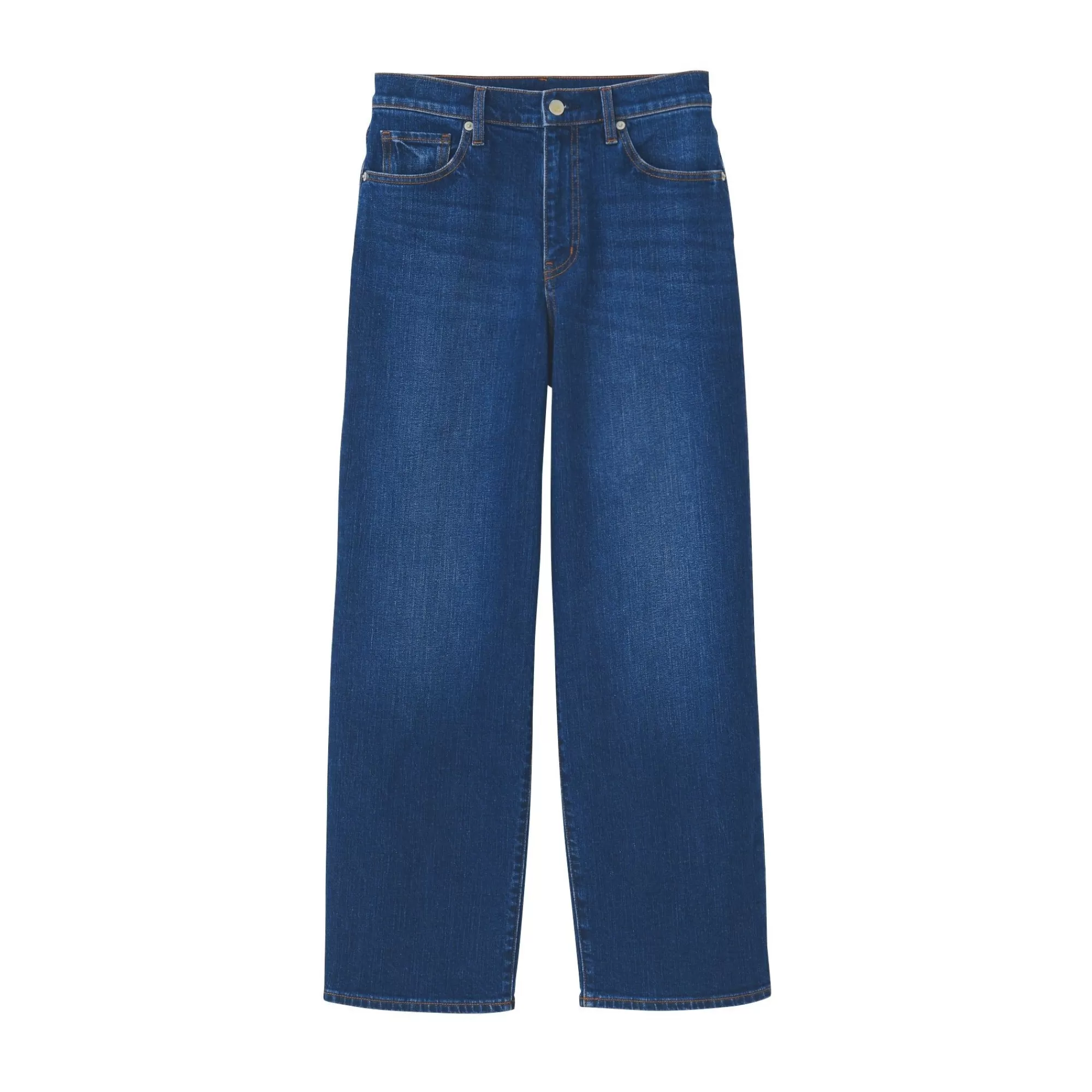 MUJI Women'S Stretch Denim Relaxed Wide Pants Discount