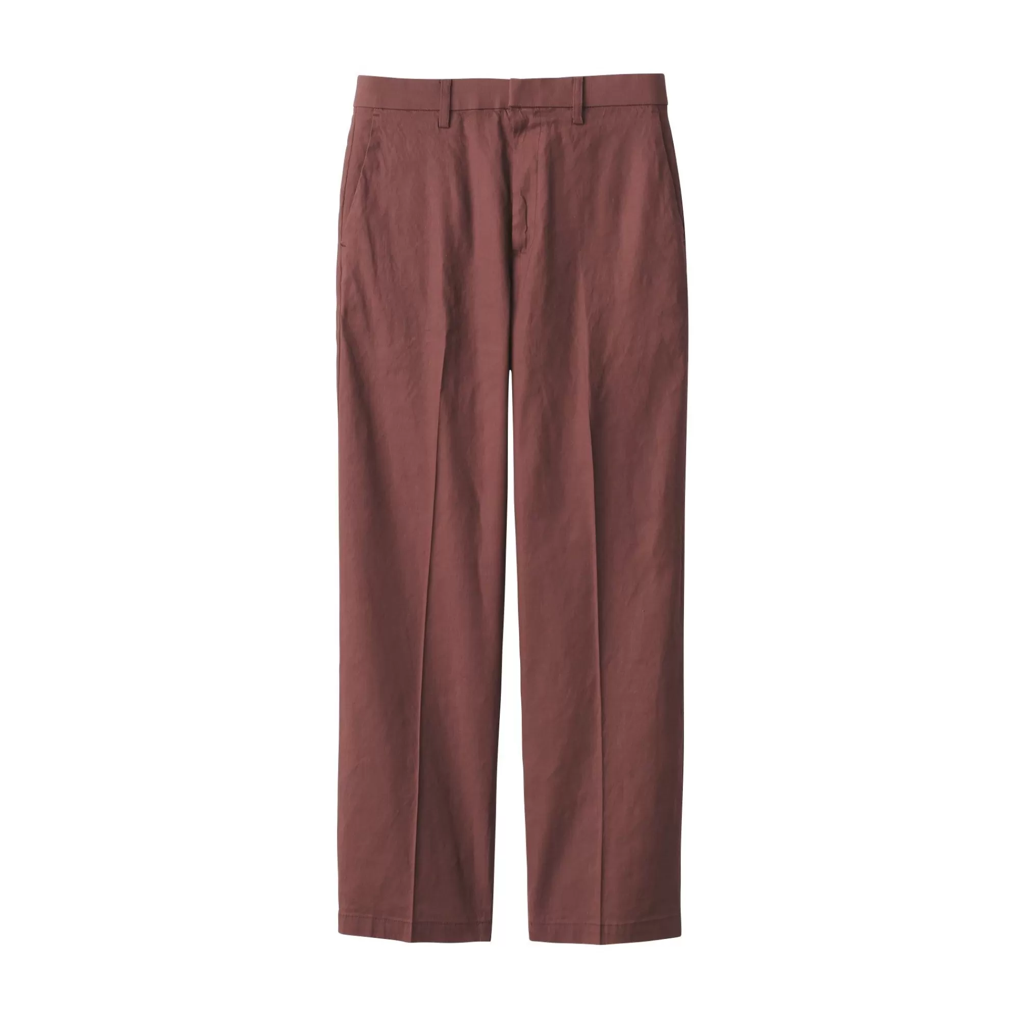 MUJI Women'S Stretchy Hemp Mix Straight Pants Cheap