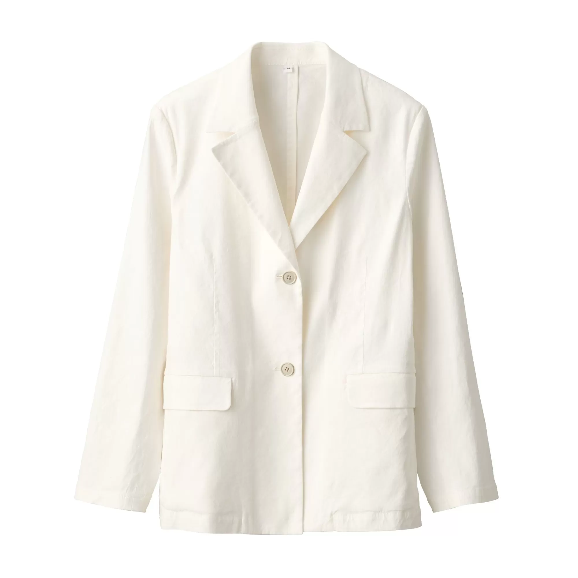 MUJI Women'S Stretchy Hemp Mix Tailored Jacket New