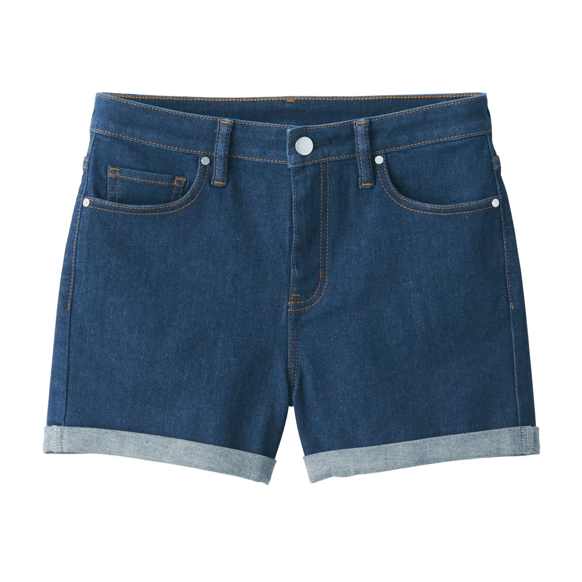 MUJI Women'S Super Stretchy Denim Short Pants Blue Store