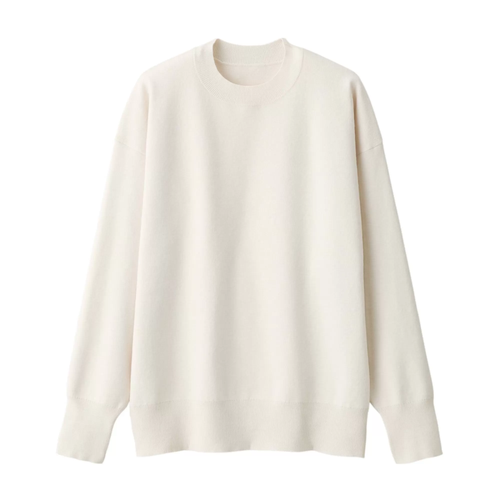 MUJI Women'S Washable Milano Rib Crew Neck Sweater Store