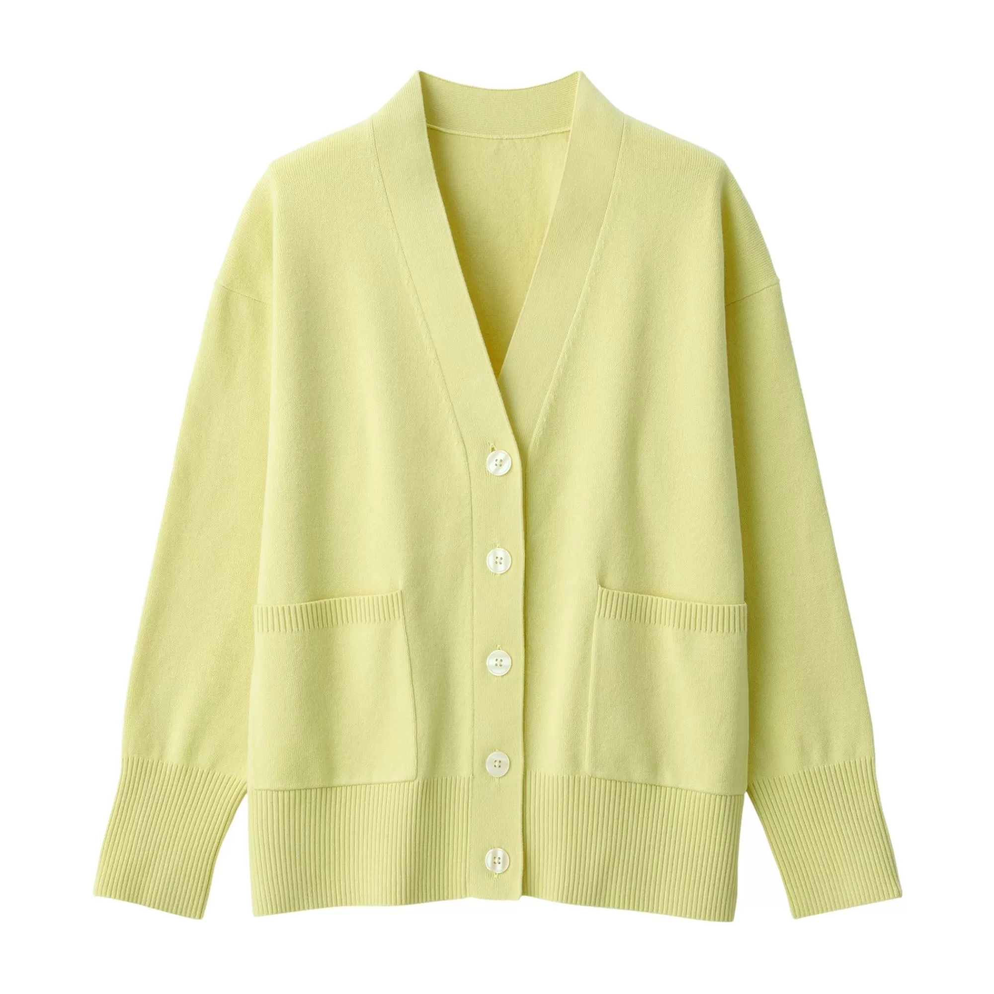 MUJI Women'S Washable Milano Rib Knit V-Neck Cardigan Online