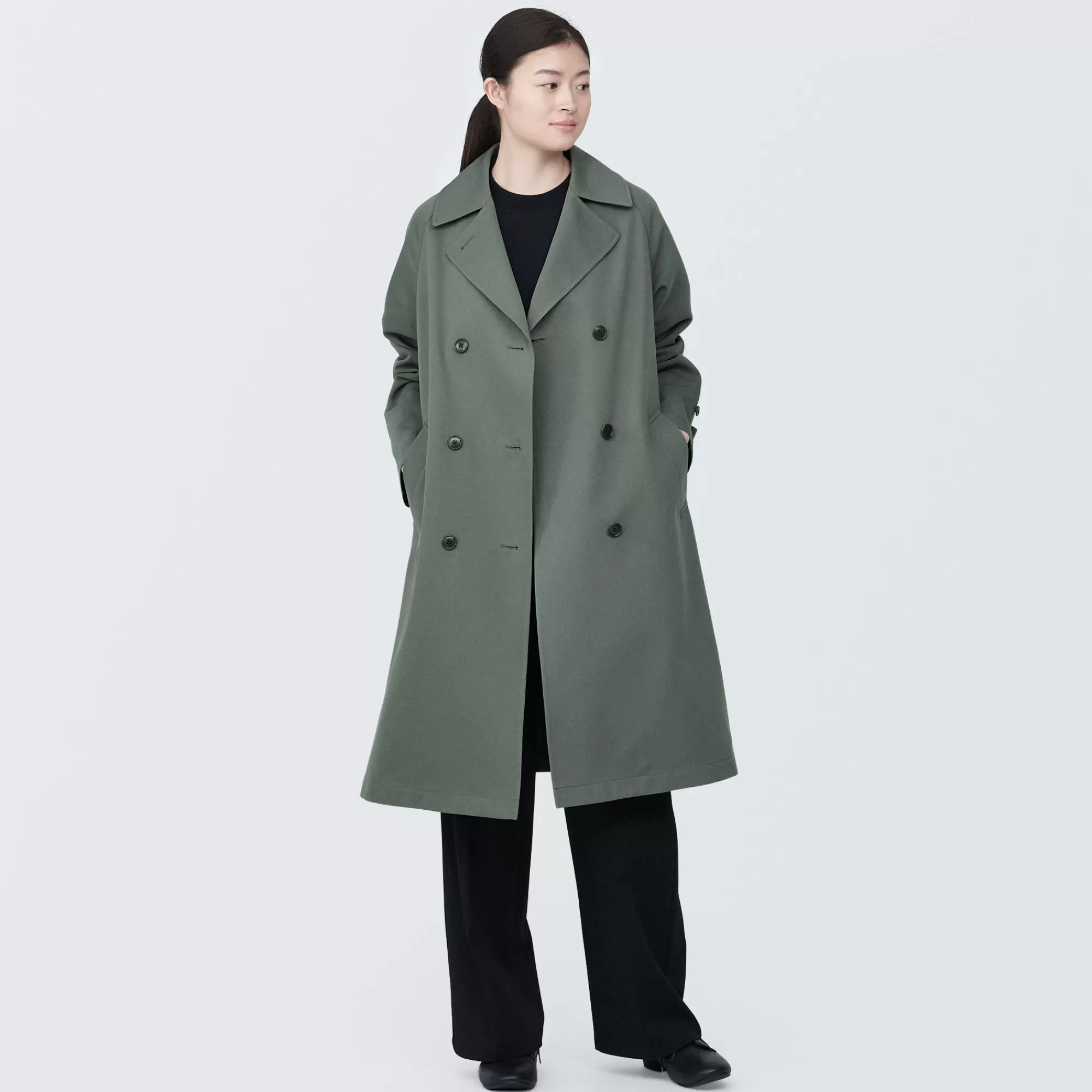 MUJI Women'S Water Repellent Trench Coat Clearance