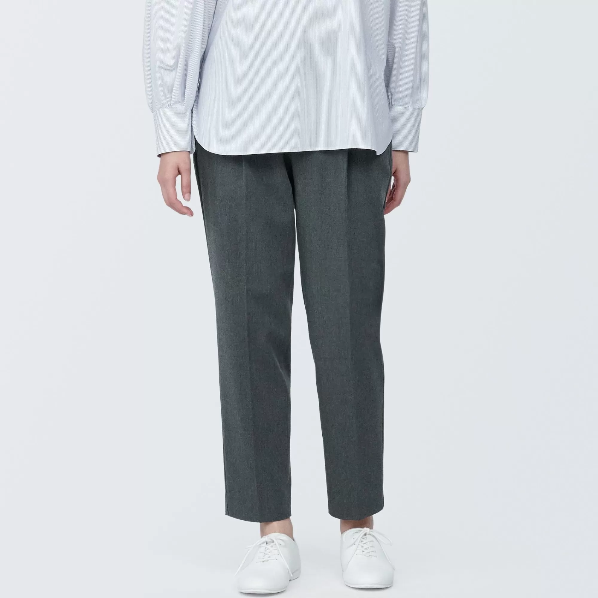 MUJI Women'S Wrinkle Resistant Darted Tapered Pants Best