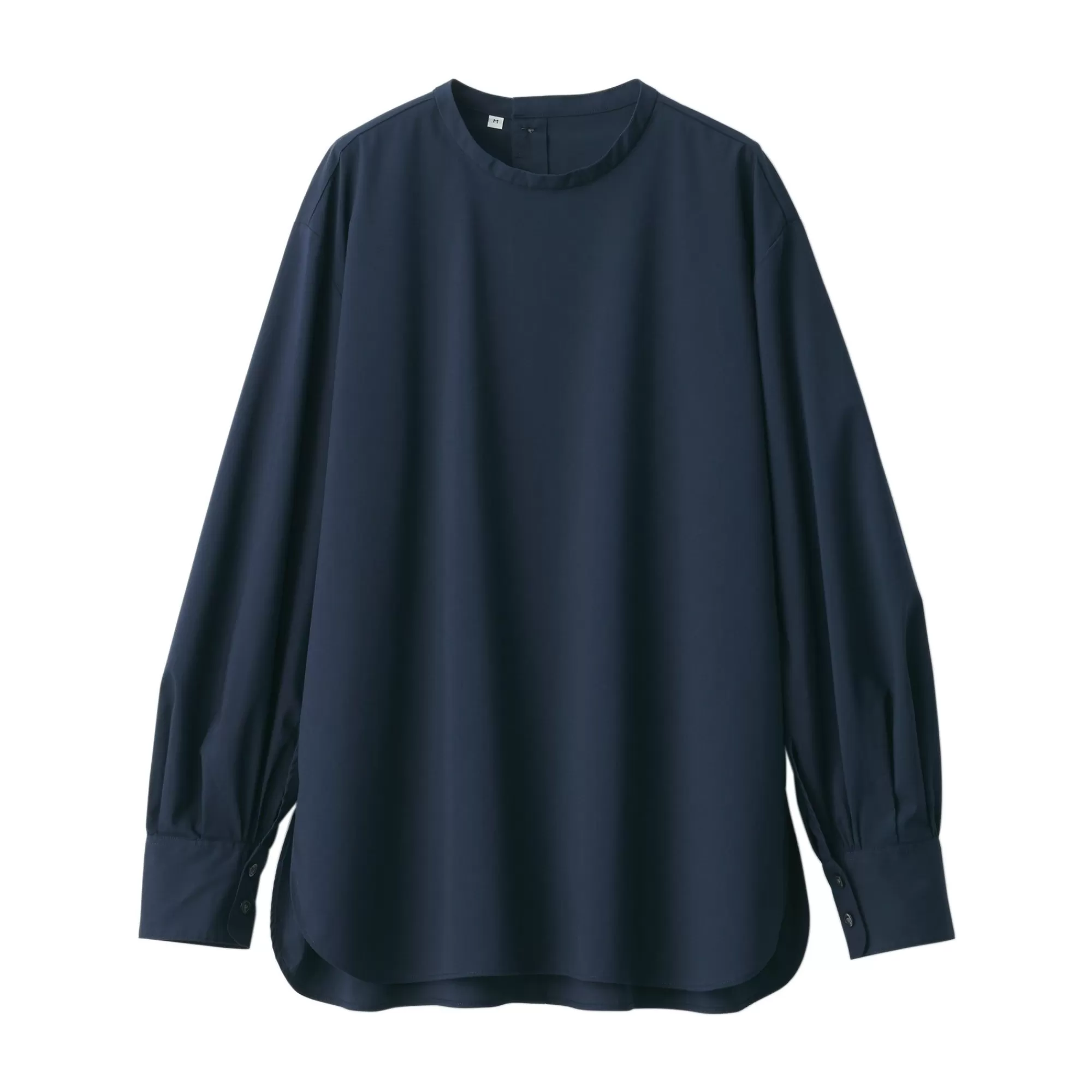 MUJI Women'S Wrinkle Resistant Poplin Stand Collar Long Sleeve Blouse Best Sale